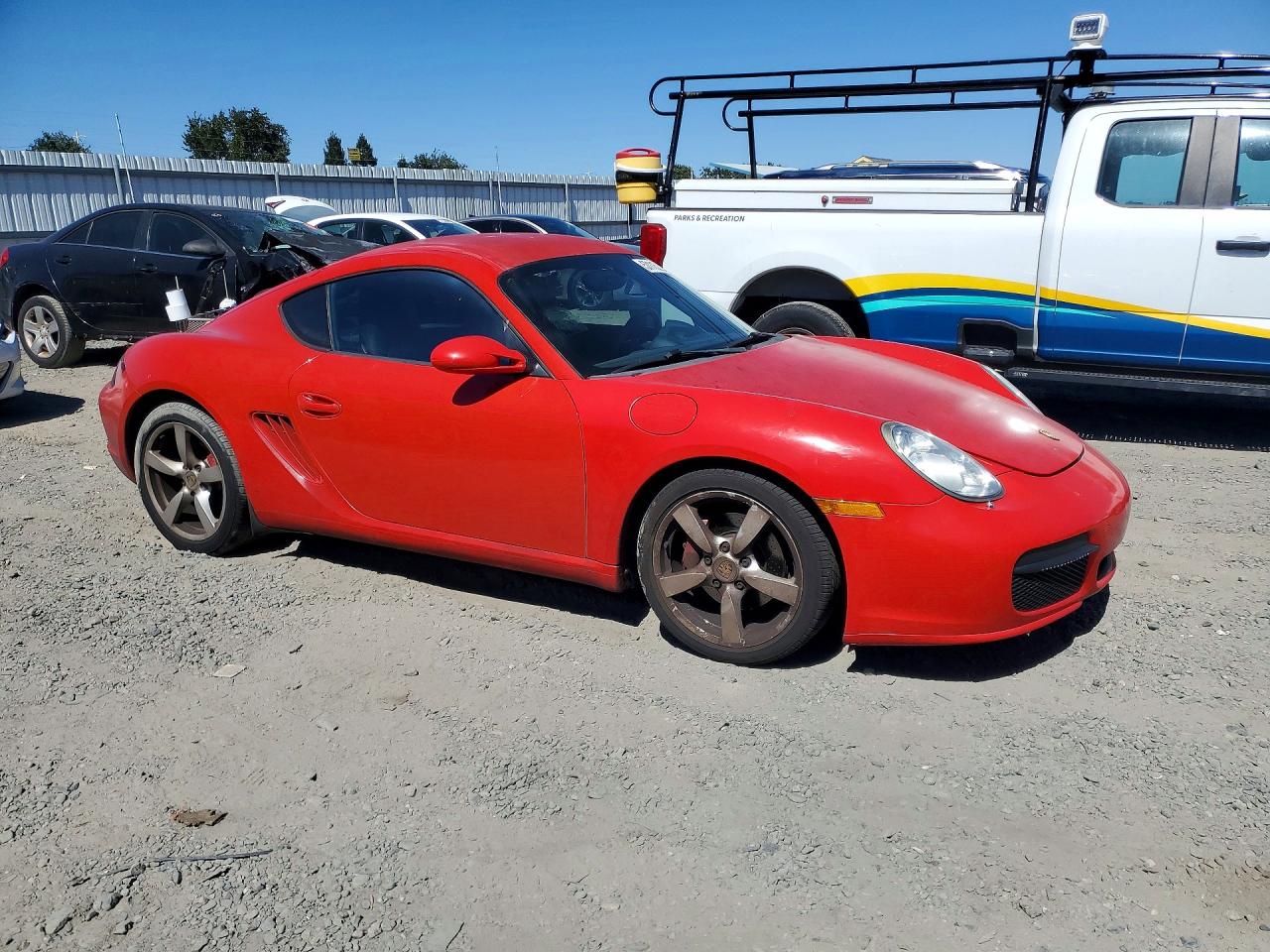 2007 Porsche Cayman S Red vin: WP0AB29877U781671
