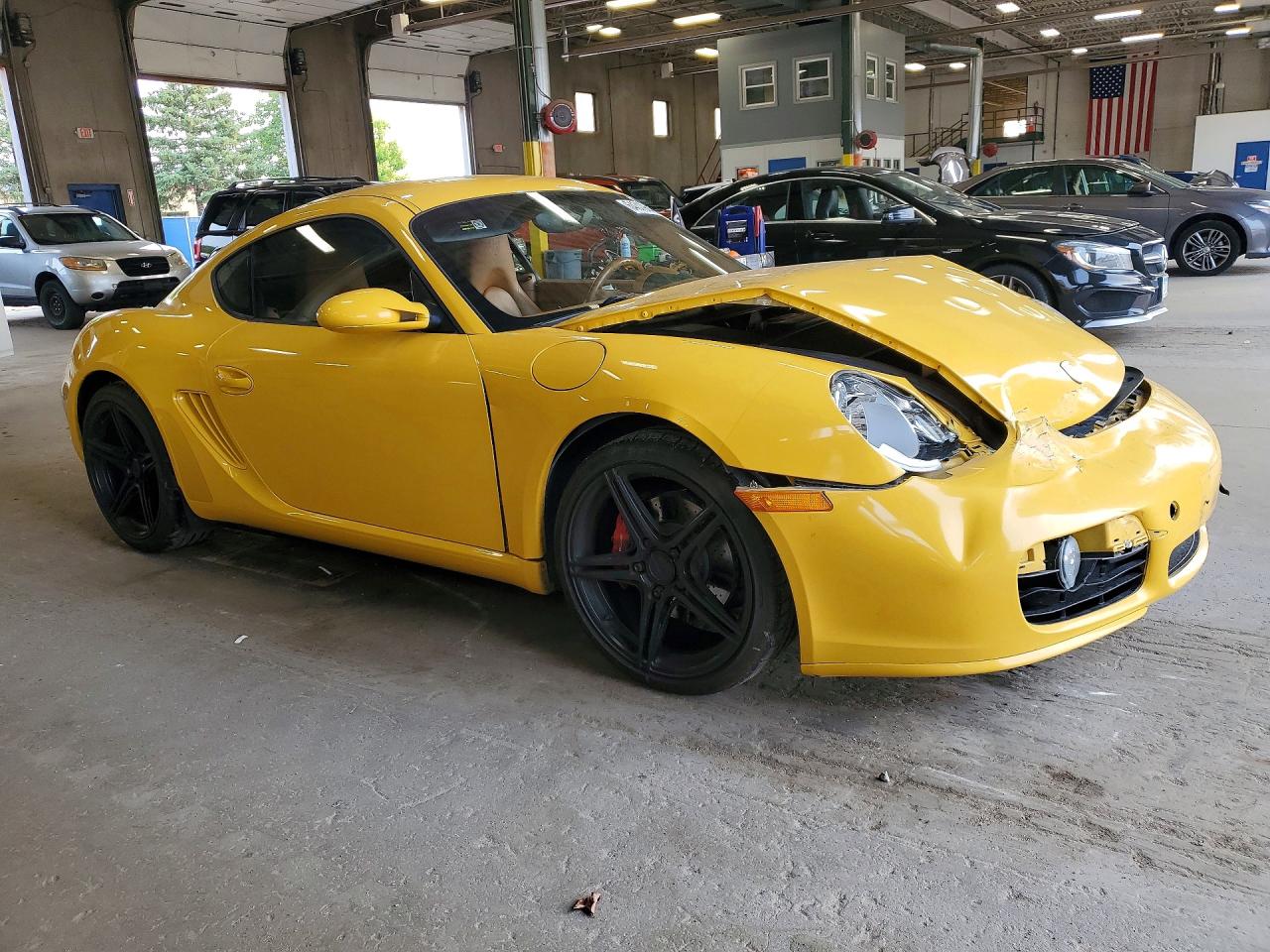 2007 Porsche Cayman S Yellow vin: WP0AB298X7U780305