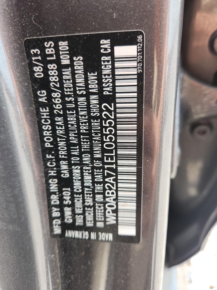 2014 Porsche Panamera S Gray vin: WP0AB2A71EL055522