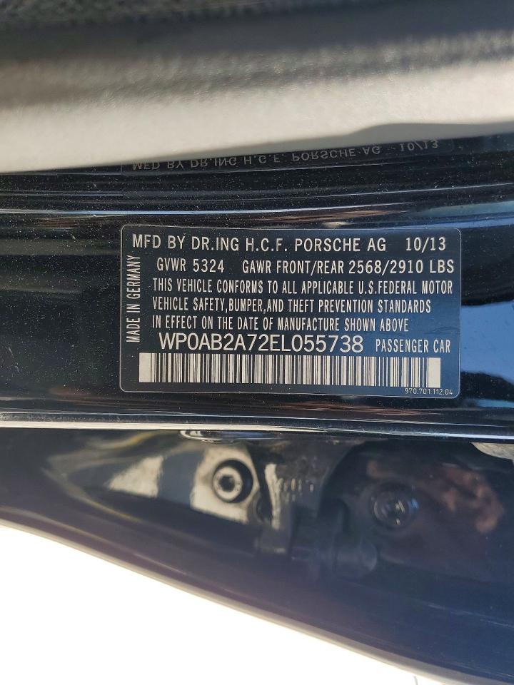 2014 Porsche Panamera S Черный vin: WP0AB2A72EL055738