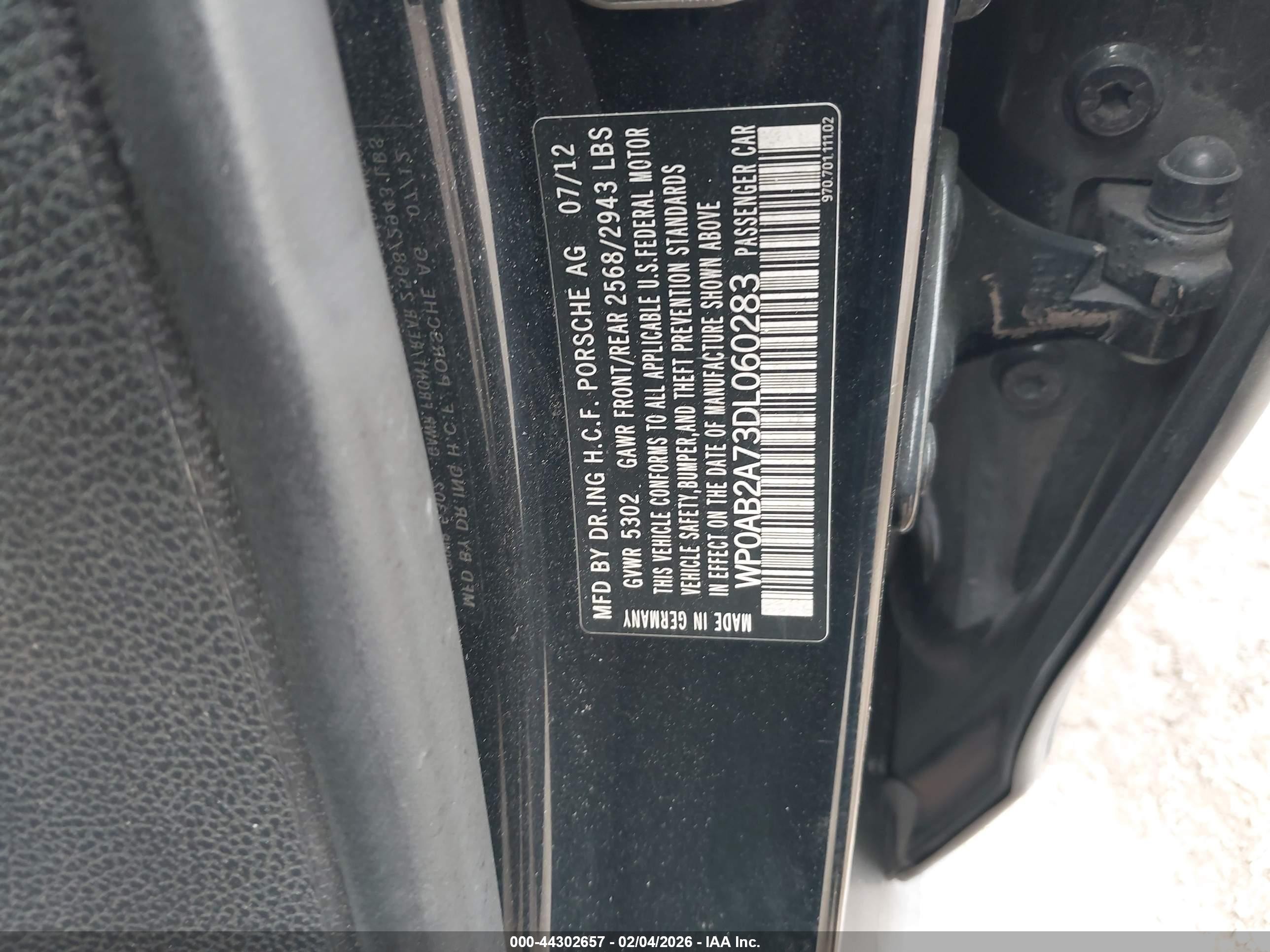 2013 Porsche Panamera S Черный vin: WP0AB2A73DL060283