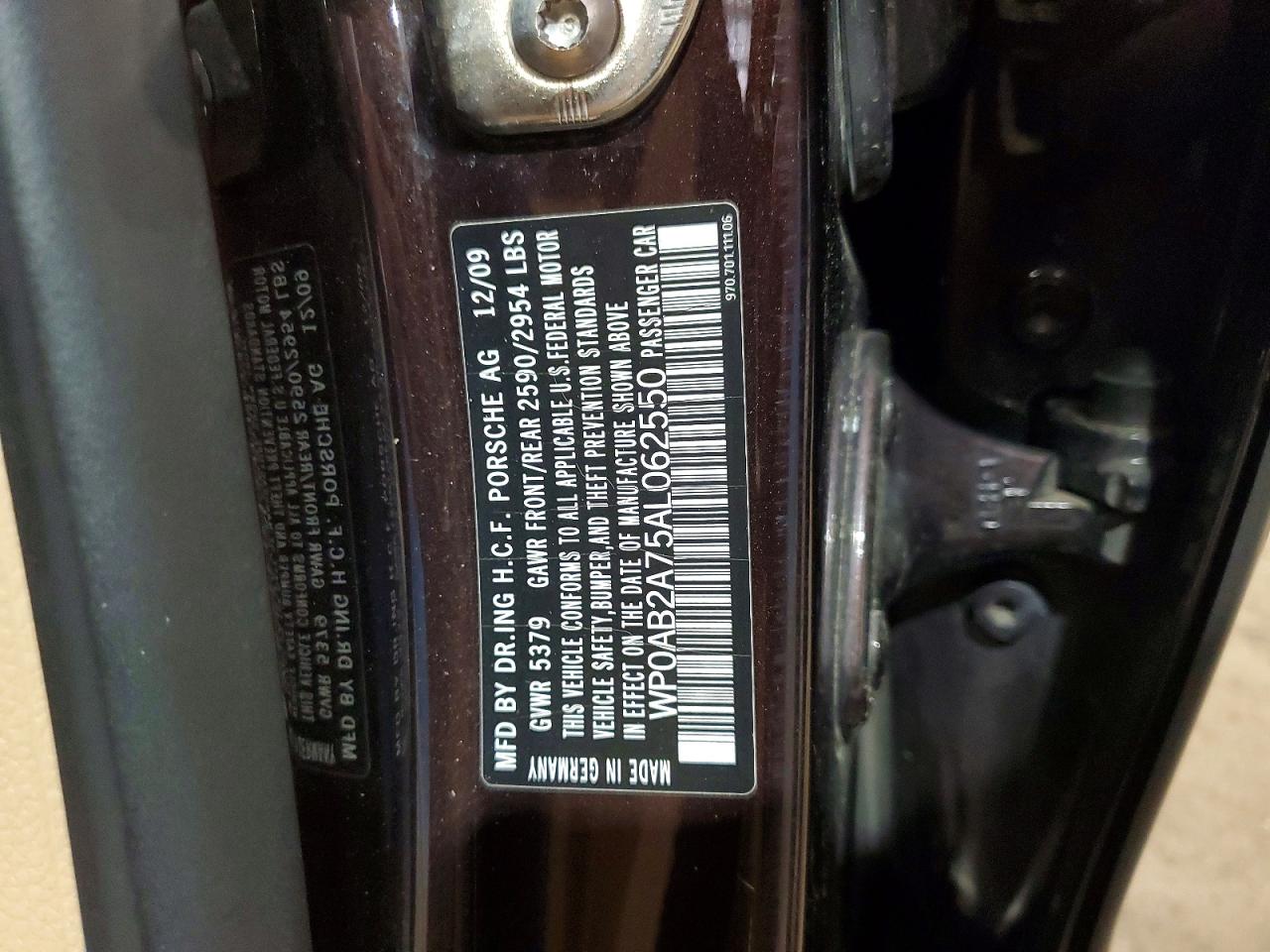 2010 Porsche Panamera S Burgundy vin: WP0AB2A75AL062550
