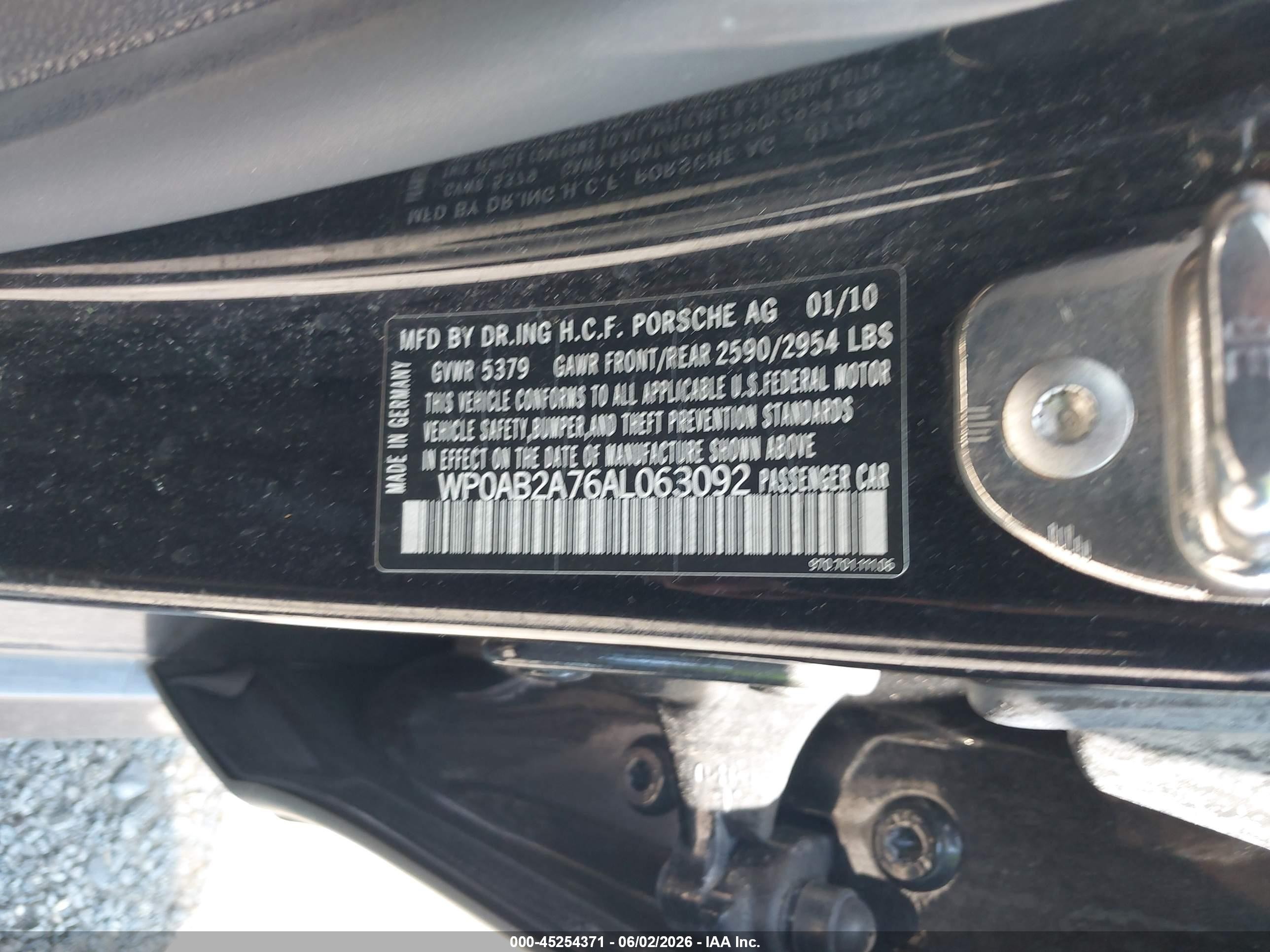 2010 Porsche Panamera 4s/s Black vin: WP0AB2A76AL063092