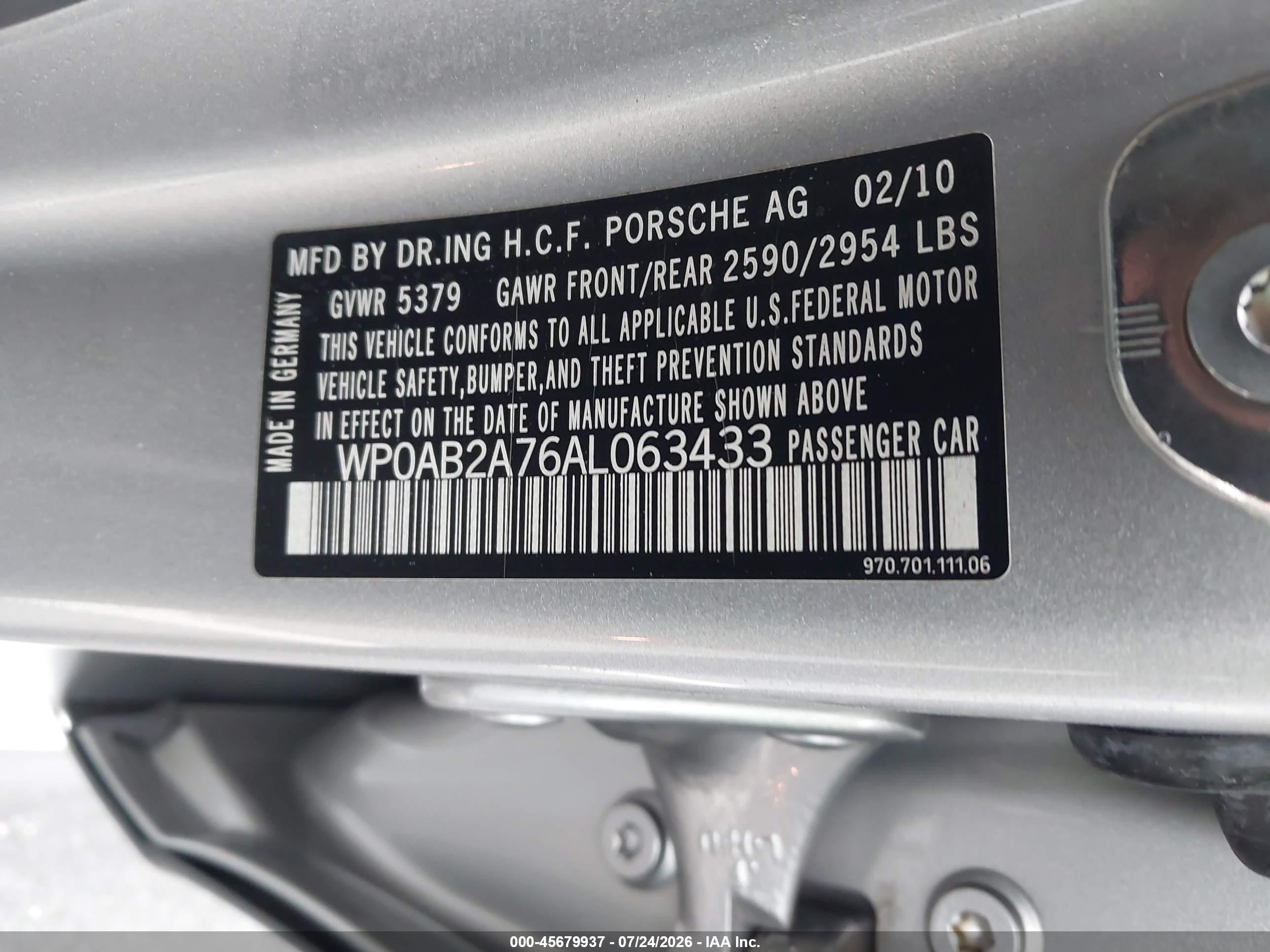 2010 Porsche Panamera 4s Gray vin: WP0AB2A76AL063433
