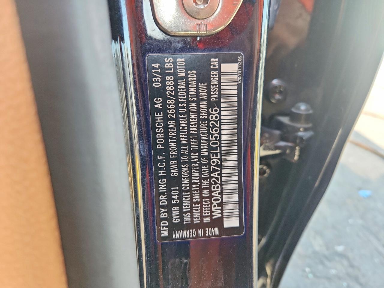 2014 Porsche Panamera S Черный vin: WP0AB2A79EL056286