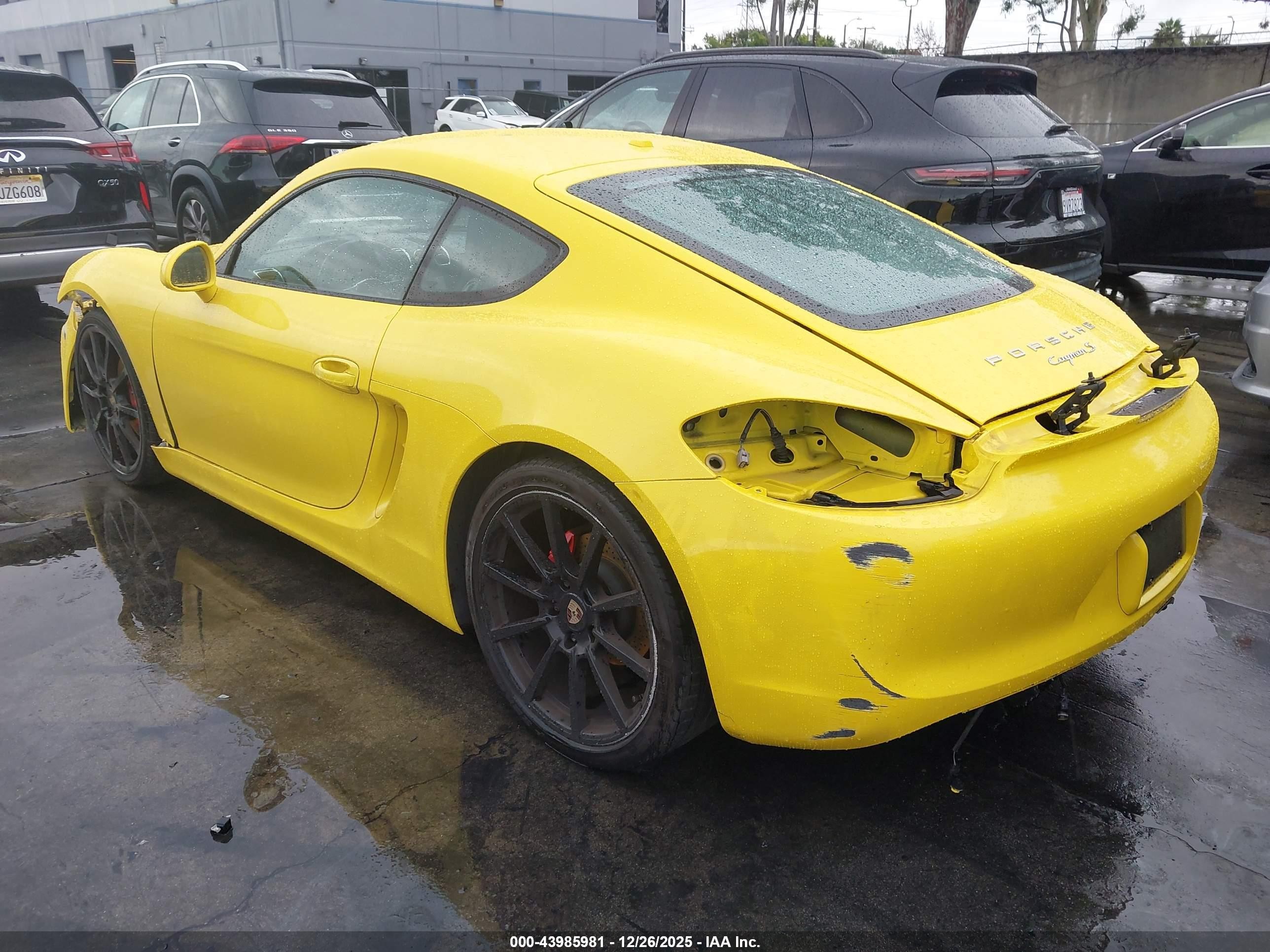 2014 Porsche Cayman S Желтый vin: WP0AB2A80EK192398