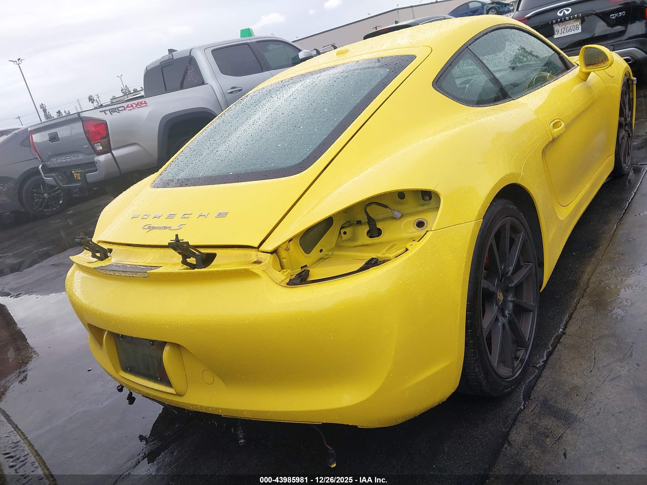 2014 Porsche Cayman S Желтый vin: WP0AB2A80EK192398