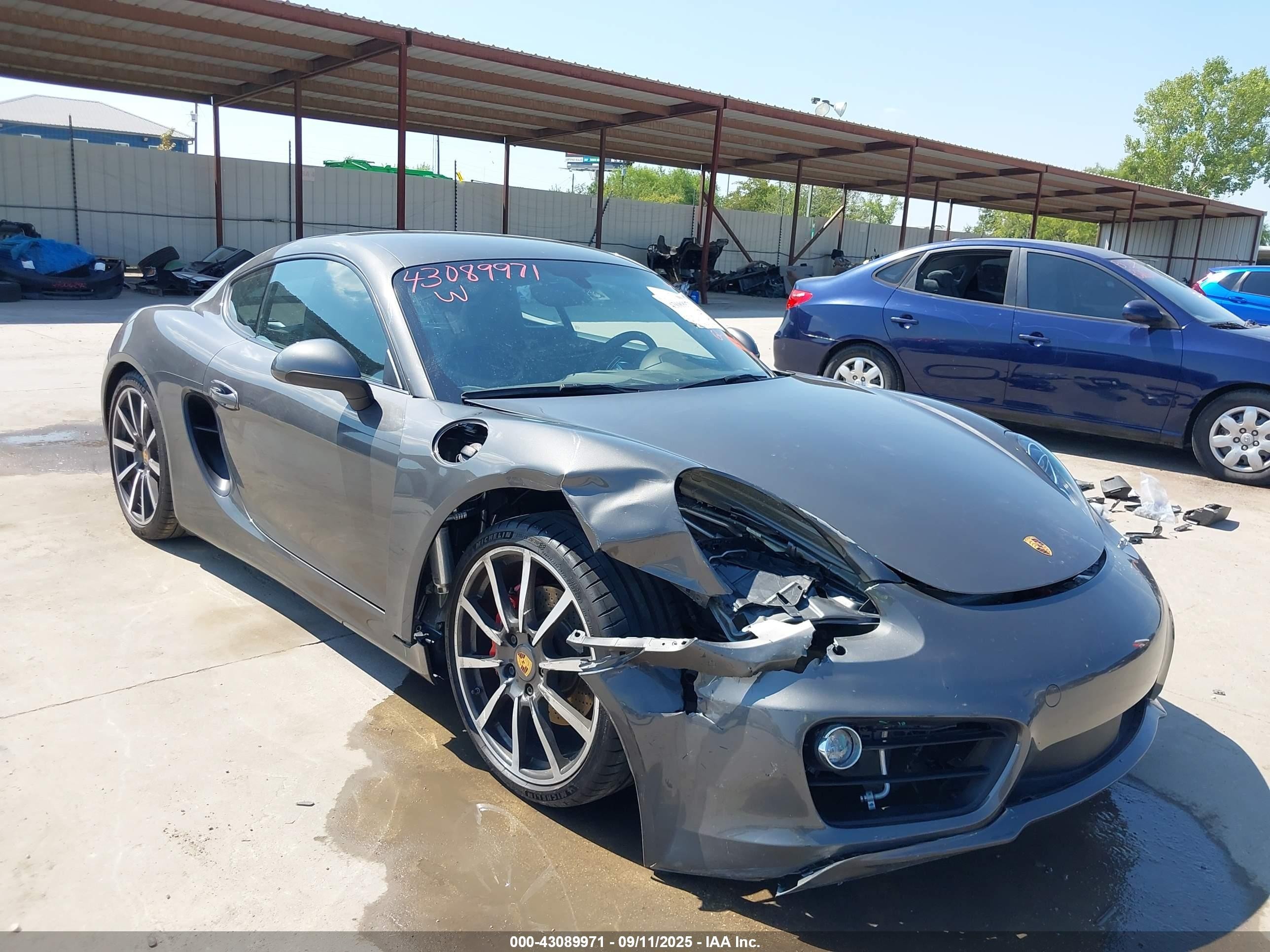 2014 Porsche Cayman S Серый vin: WP0AB2A88EK190575