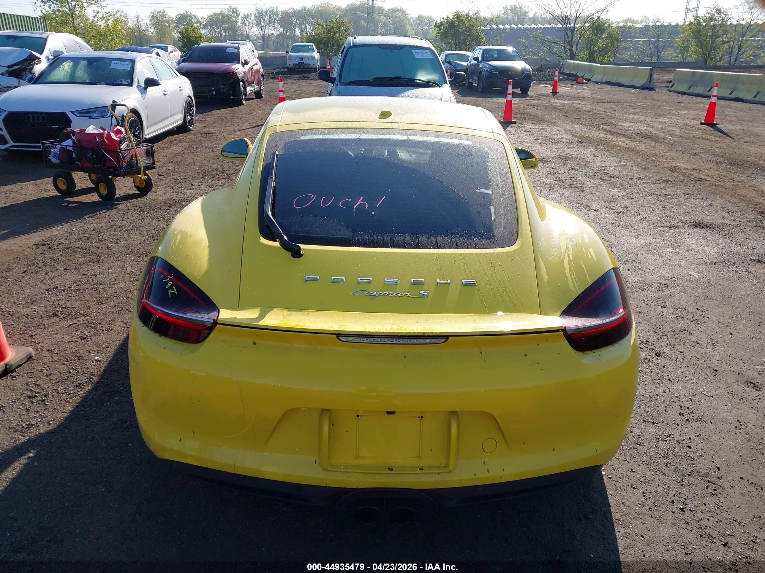 2014 Porsche Cayman S Желтый vin: WP0AB2A89EK190651