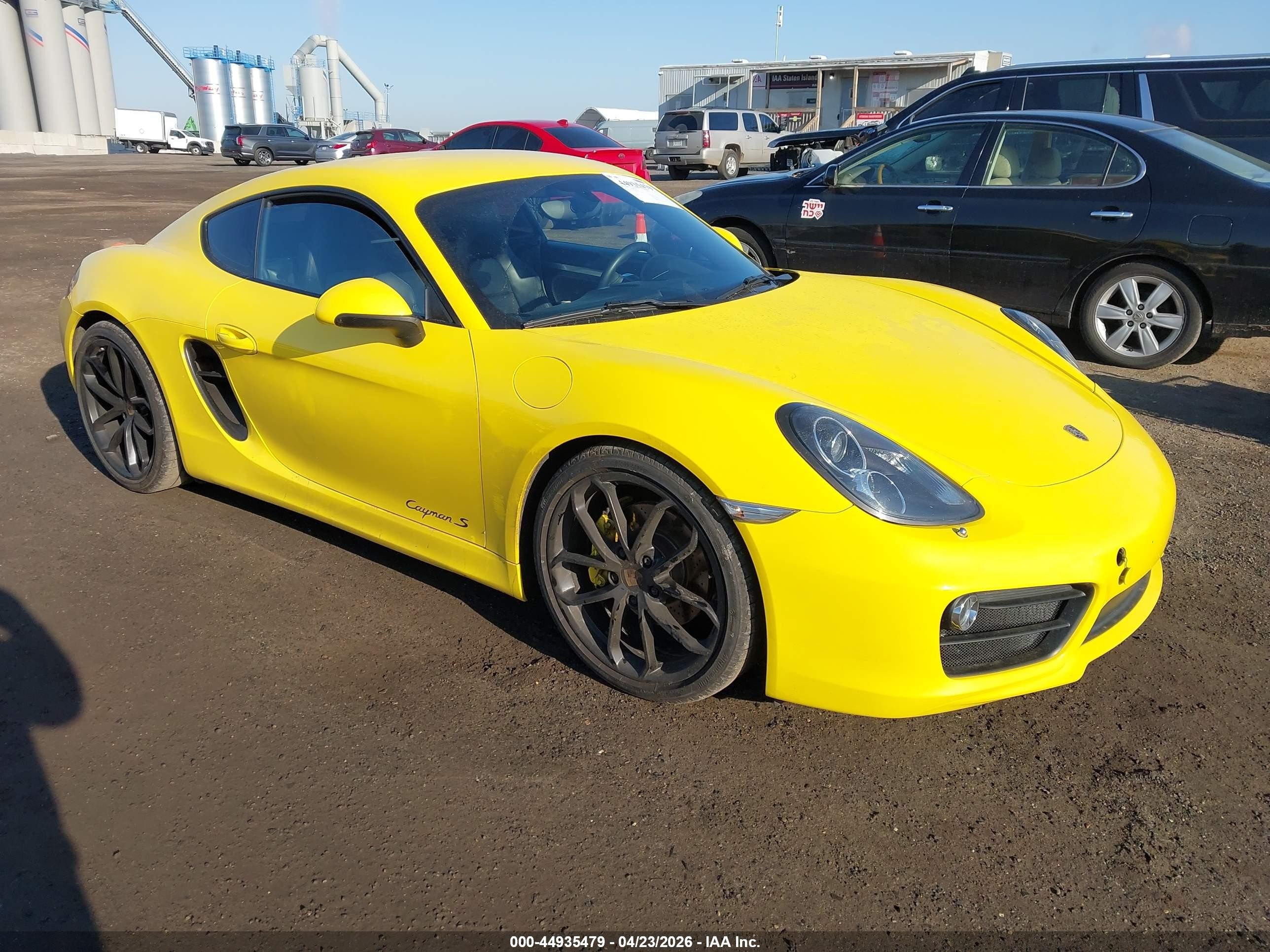 2014 Porsche Cayman S Желтый vin: WP0AB2A89EK190651