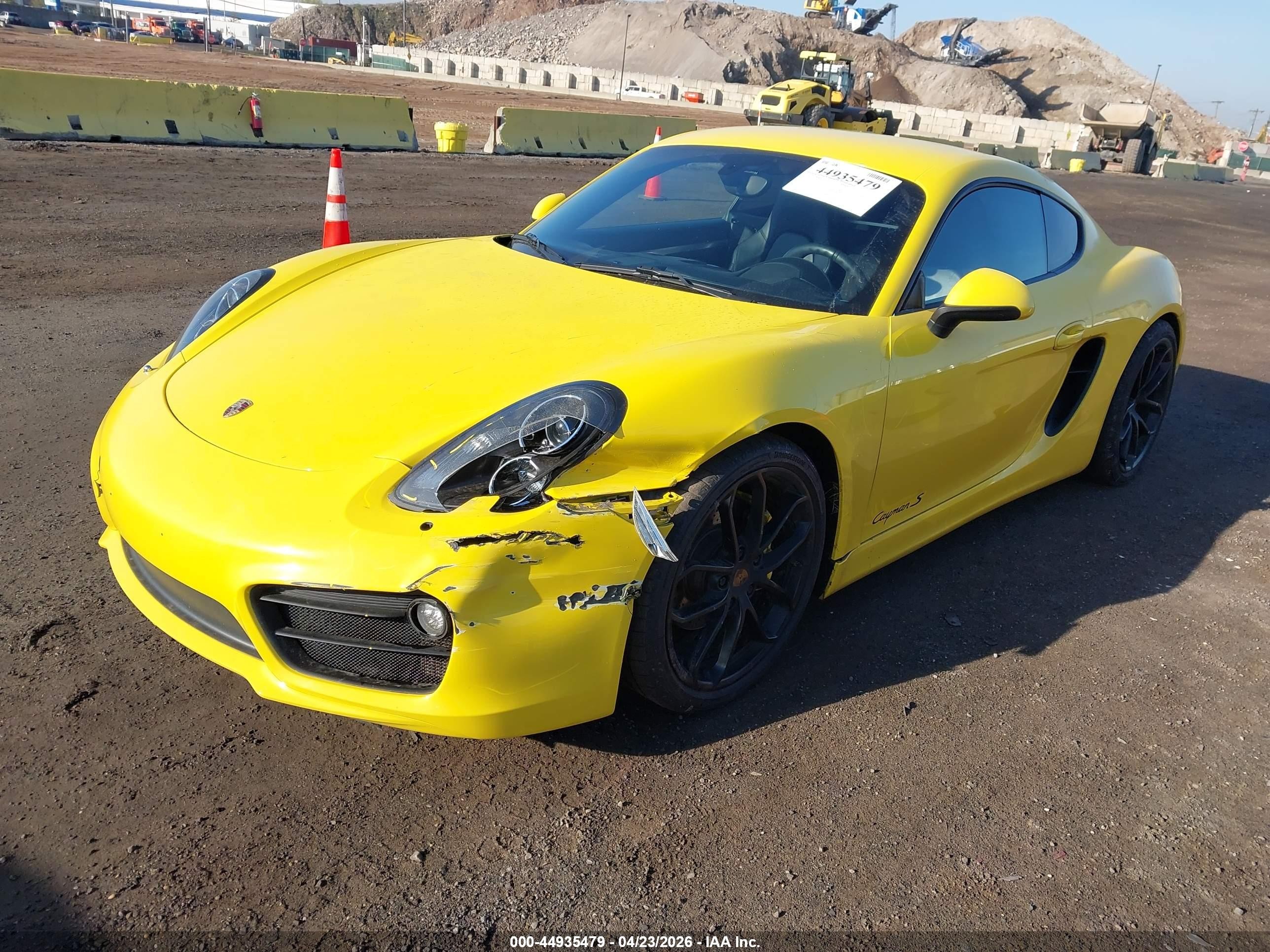 2014 Porsche Cayman S Желтый vin: WP0AB2A89EK190651
