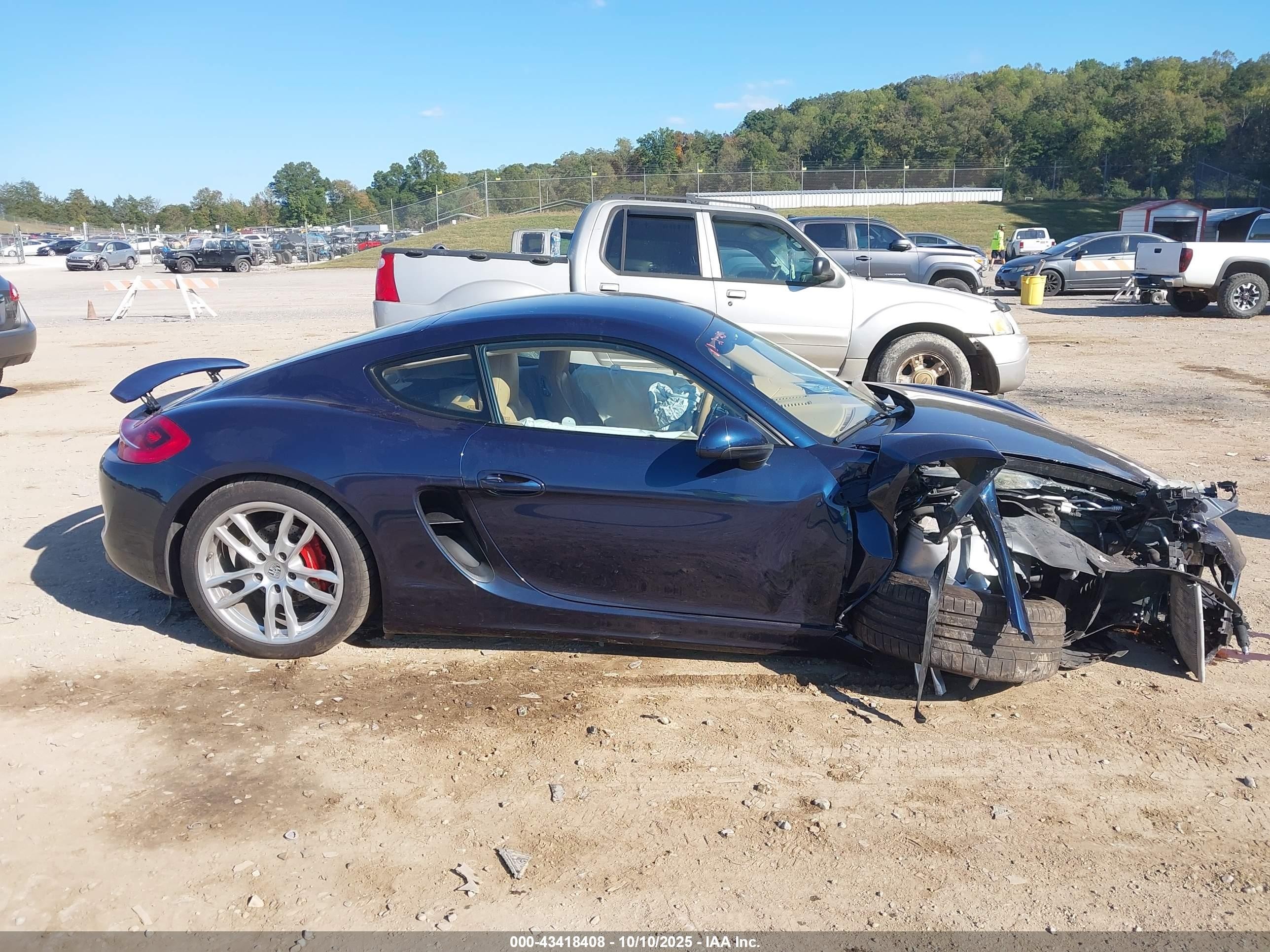 2014 Porsche Cayman S Синий vin: WP0AB2A89EK190892