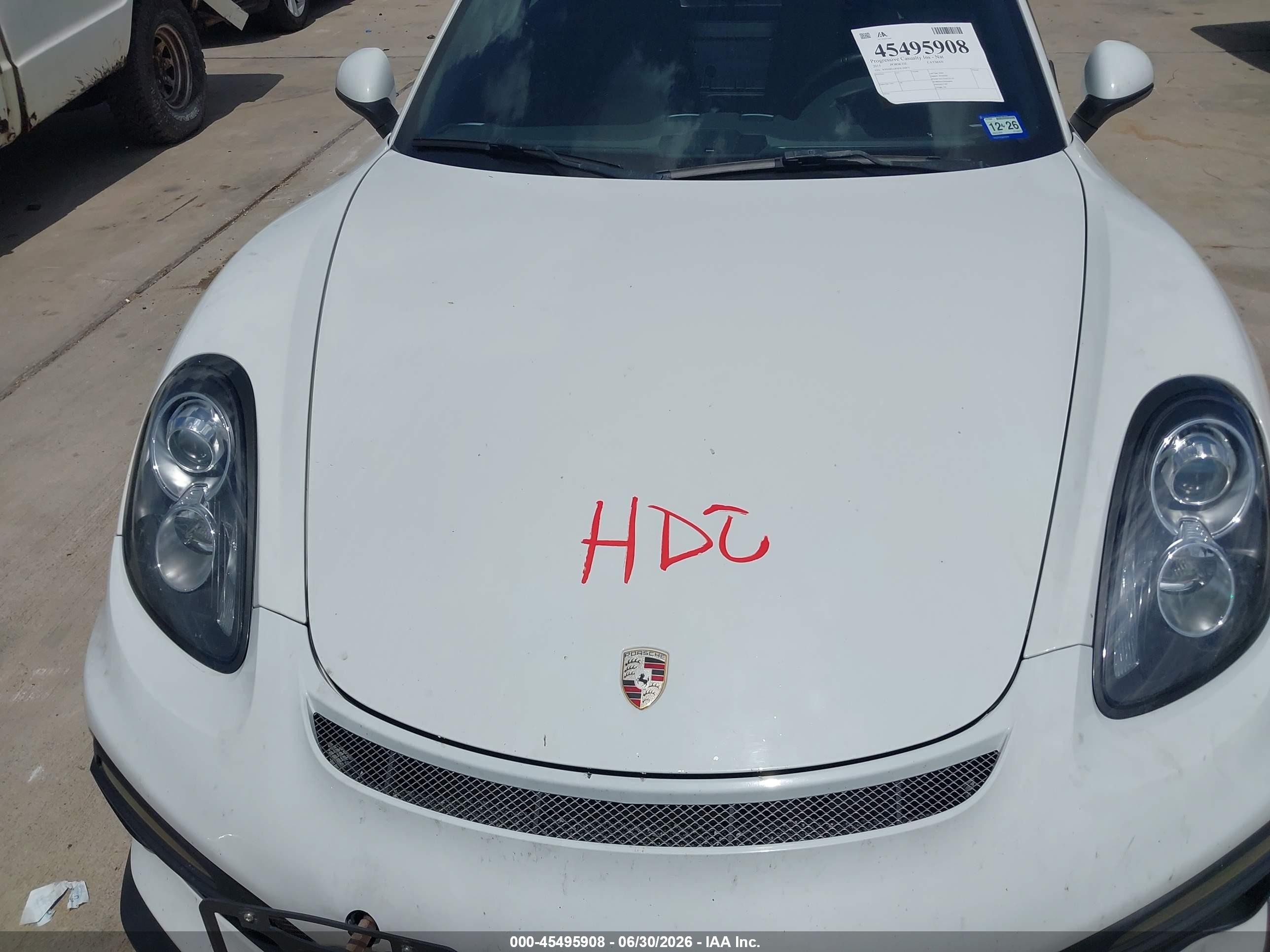 2015 Porsche Cayman S White vin: WP0AB2A8XFK184875