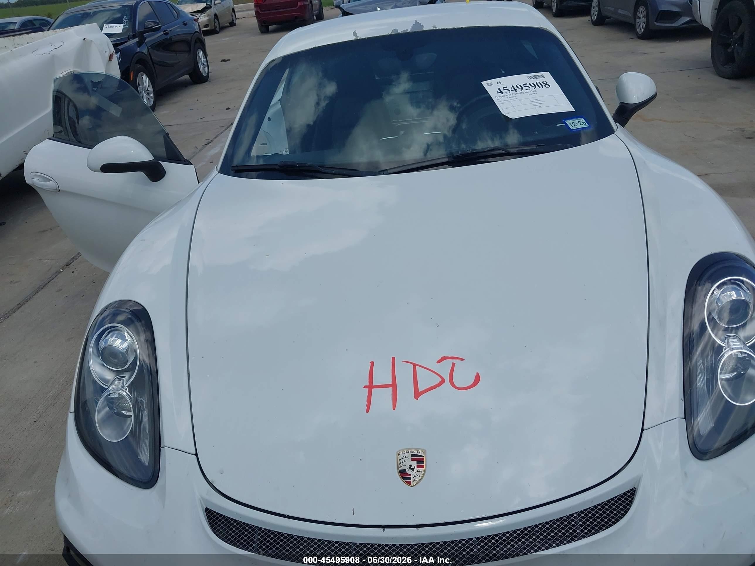 2015 Porsche Cayman S White vin: WP0AB2A8XFK184875