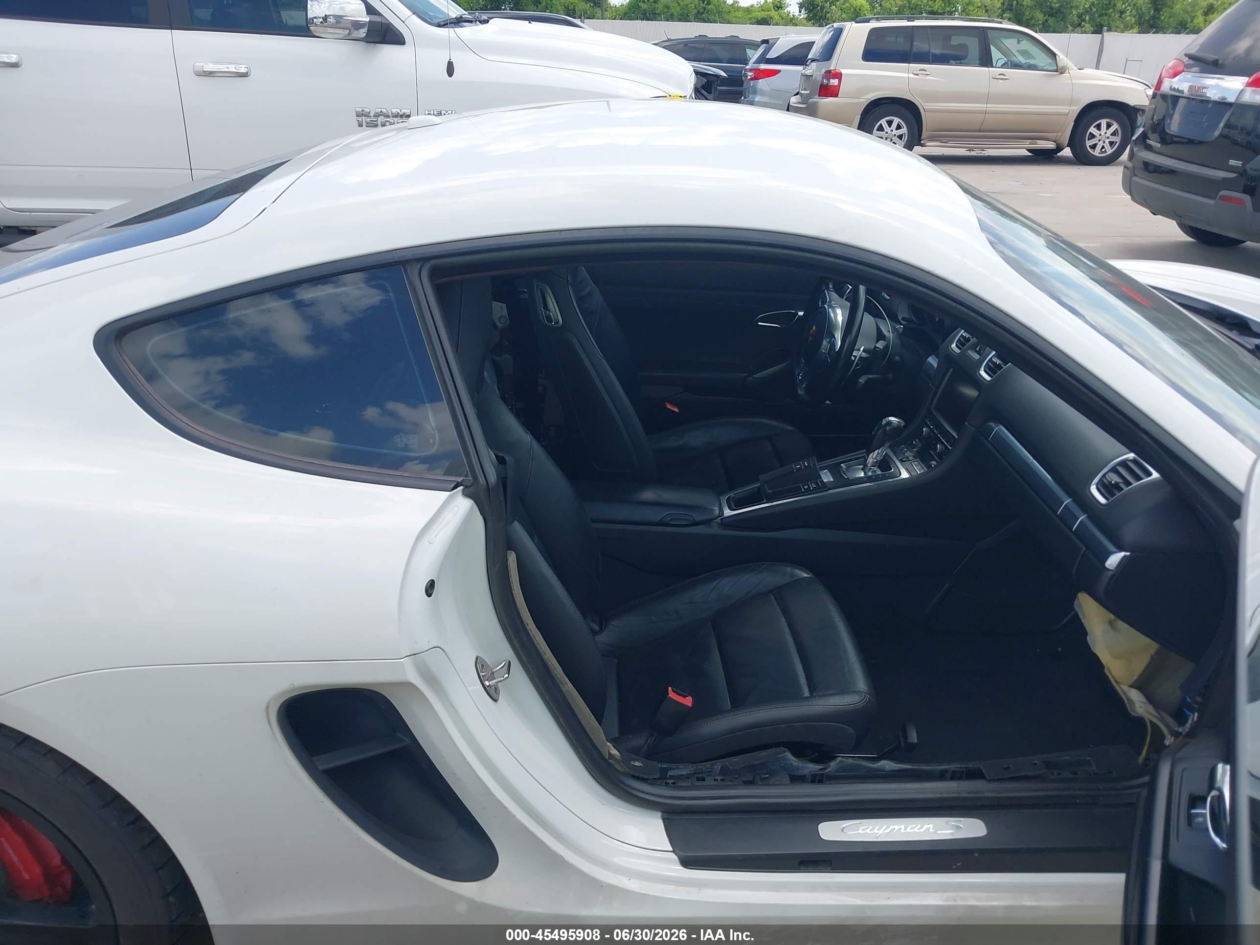 2015 Porsche Cayman S White vin: WP0AB2A8XFK184875