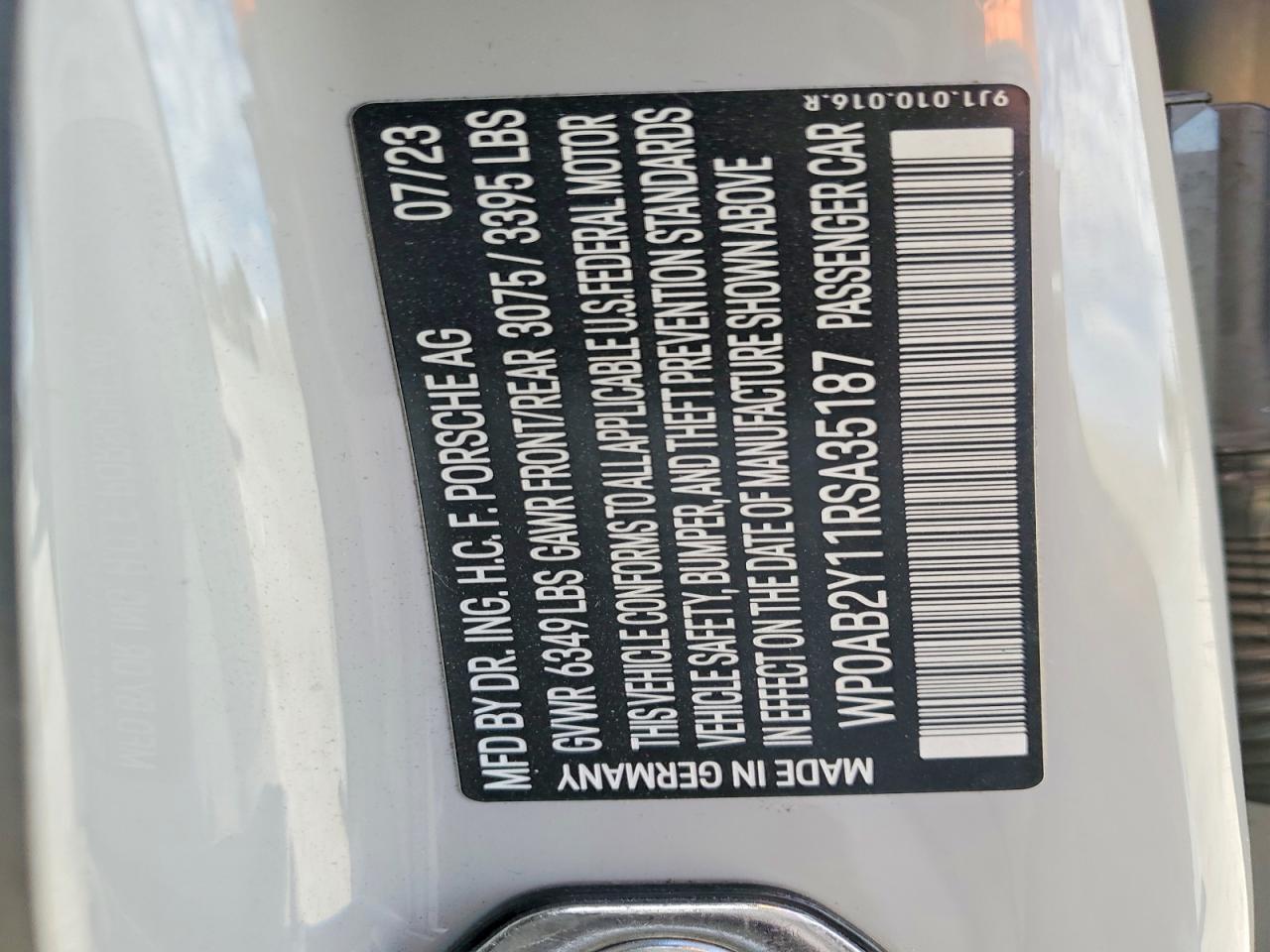 2024 Porsche Taycan 4s Gray vin: WP0AB2Y11RSA35187