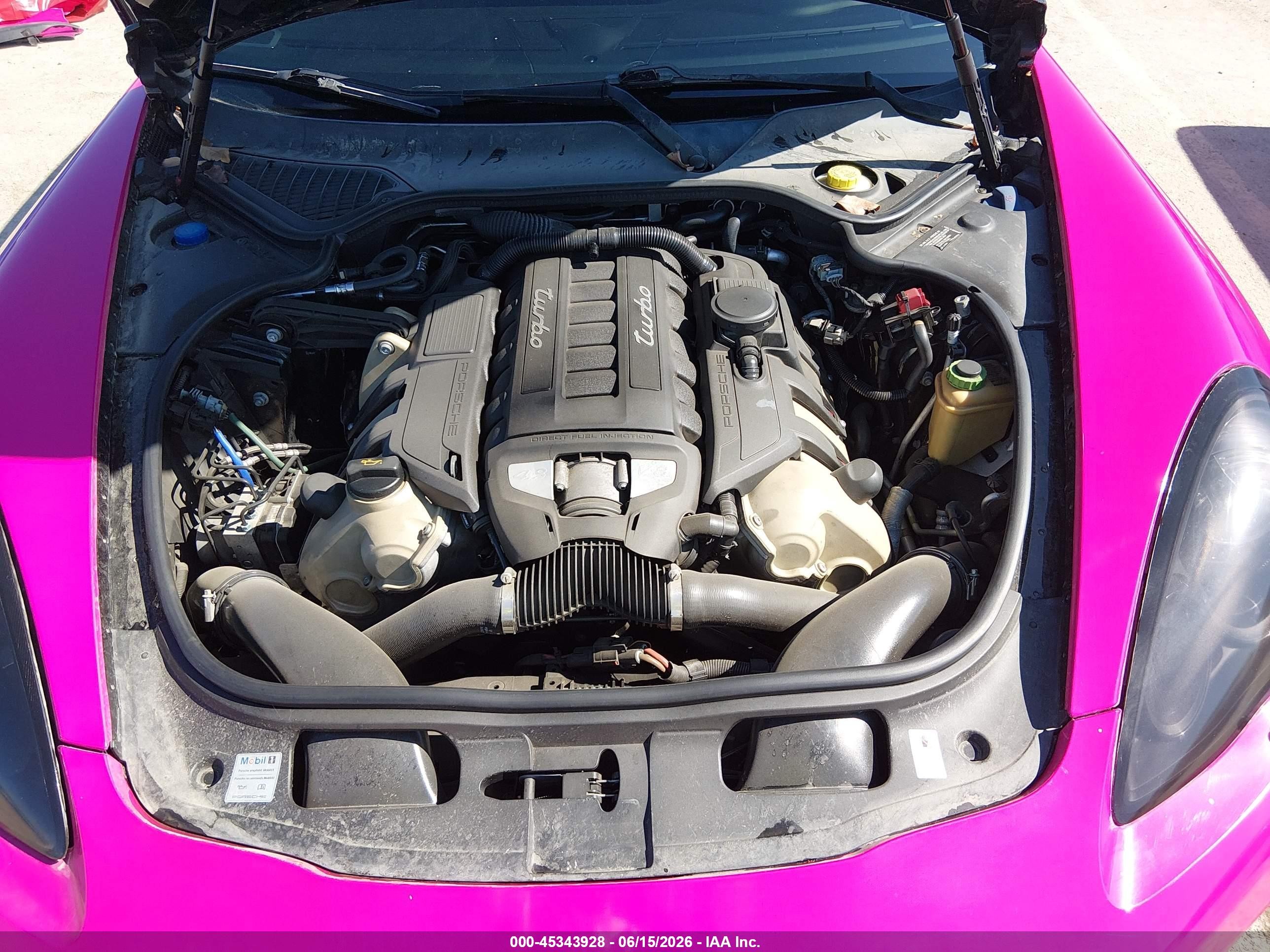 2012 Porsche Panamera Turbo Pink vin: WP0AC2A72CL090435