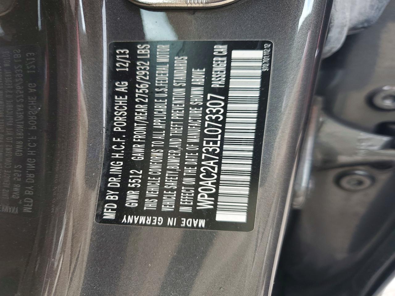 2014 Porsche Panamera Turbo Gray vin: WP0AC2A73EL073307