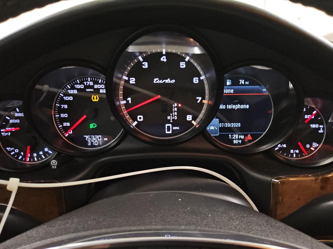 2014 Porsche Panamera Turbo Black vin: WP0AC2A75EL073079 Damage: Warning - Tire Pressure, On, Unacceptable