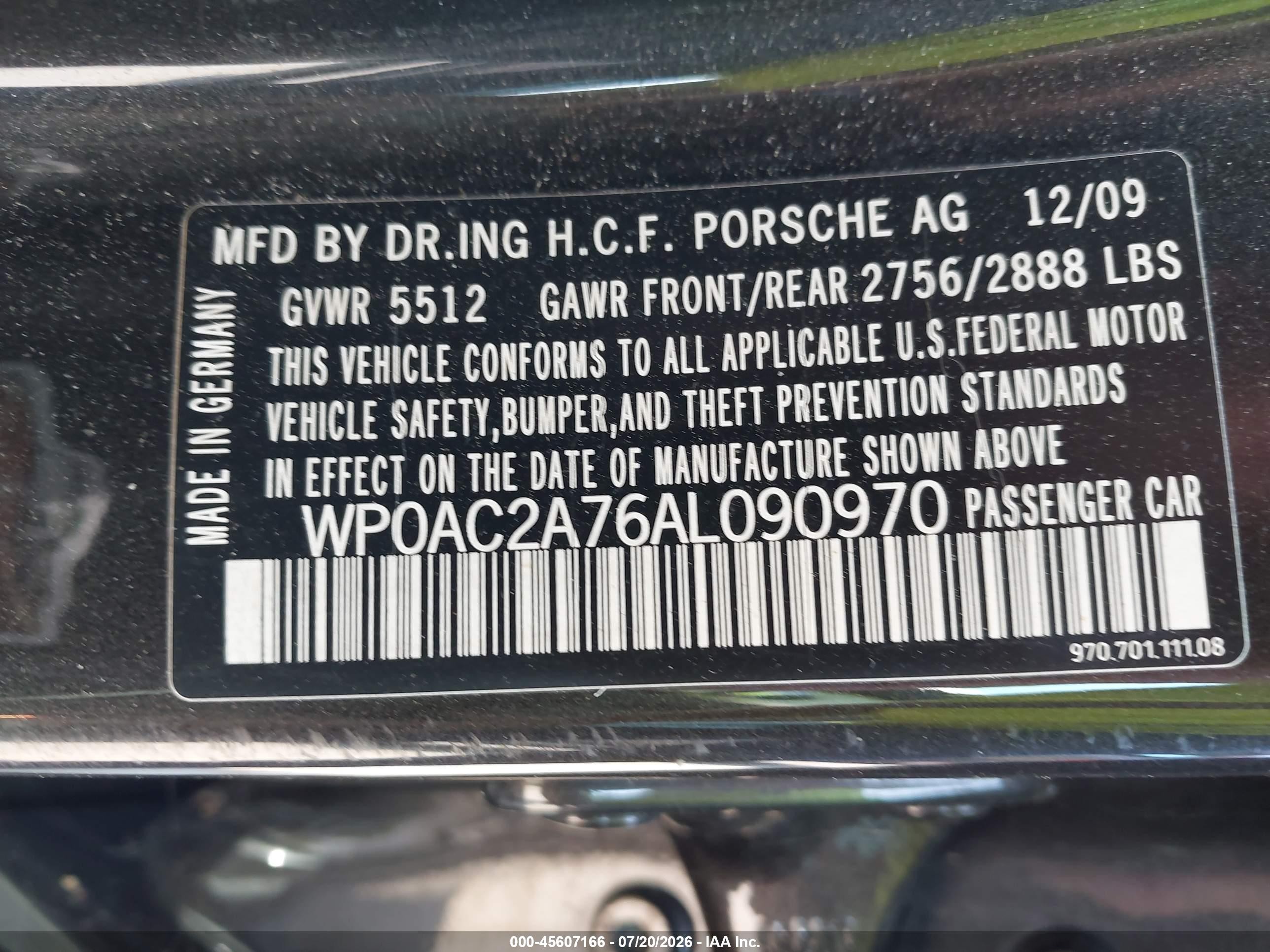 2010 Porsche Panamera Turbo Серый vin: WP0AC2A76AL090970