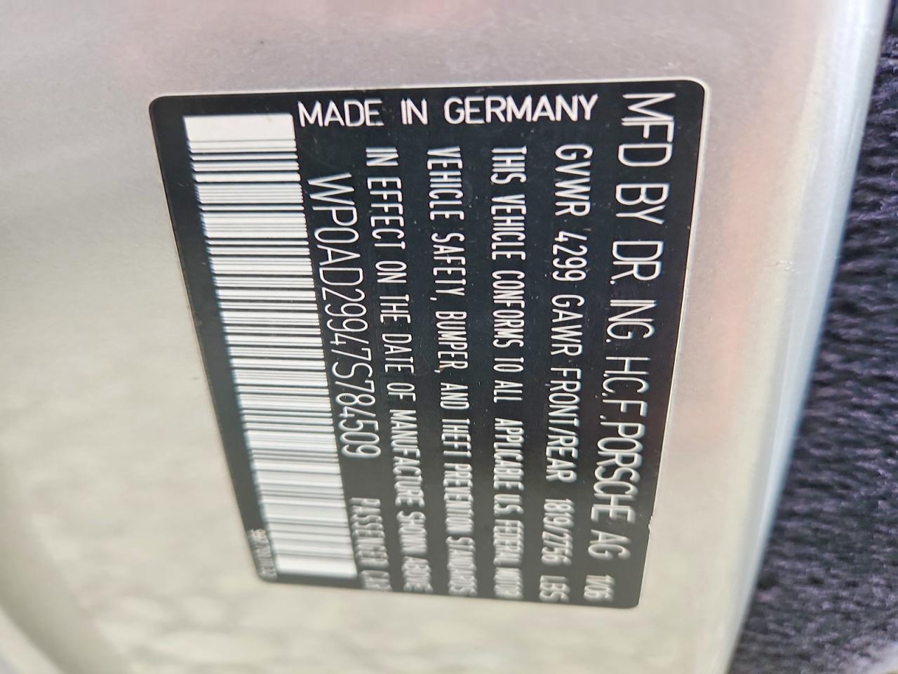 2007 Porsche 911 Turbo Silver vin: WP0AD29947S784509