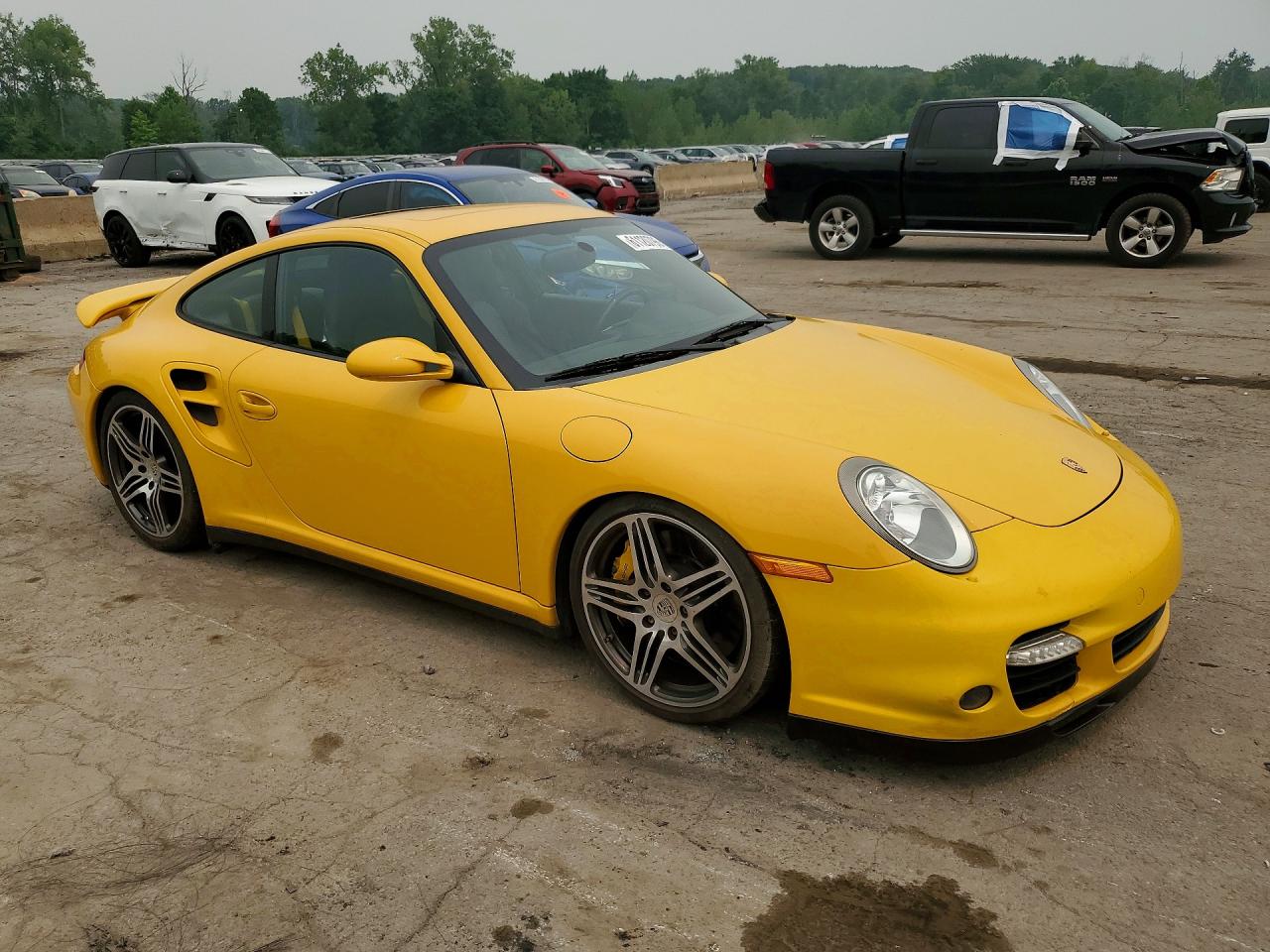 2007 Porsche 911 Turbo Yellow vin: WP0AD29987S783735