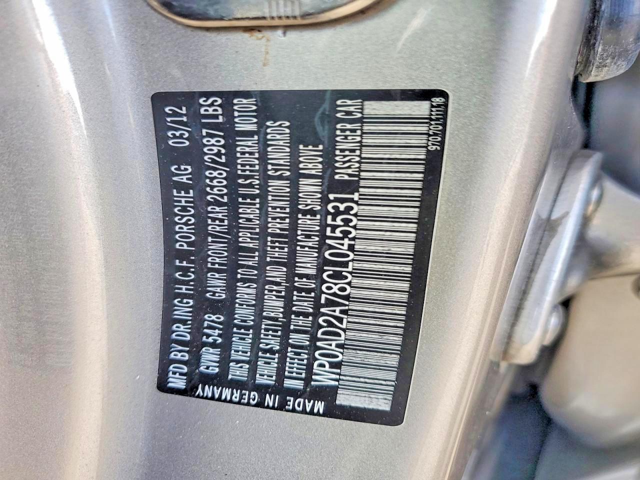 2012 Porsche Panamera S Hybrid Silver vin: WP0AD2A78CL045531
