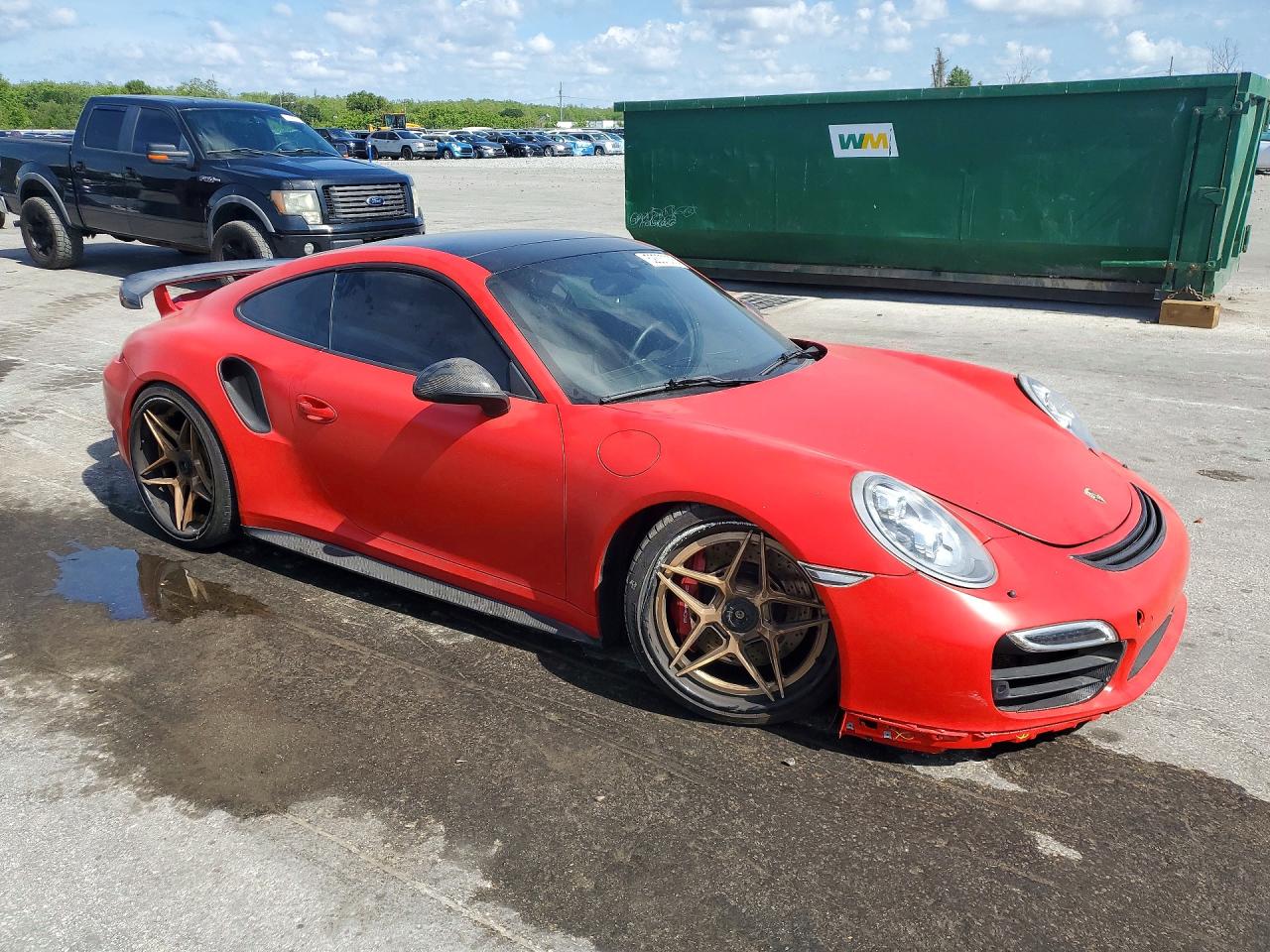 2014 Porsche 911 Turbo Red vin: WP0AD2A96ES166777