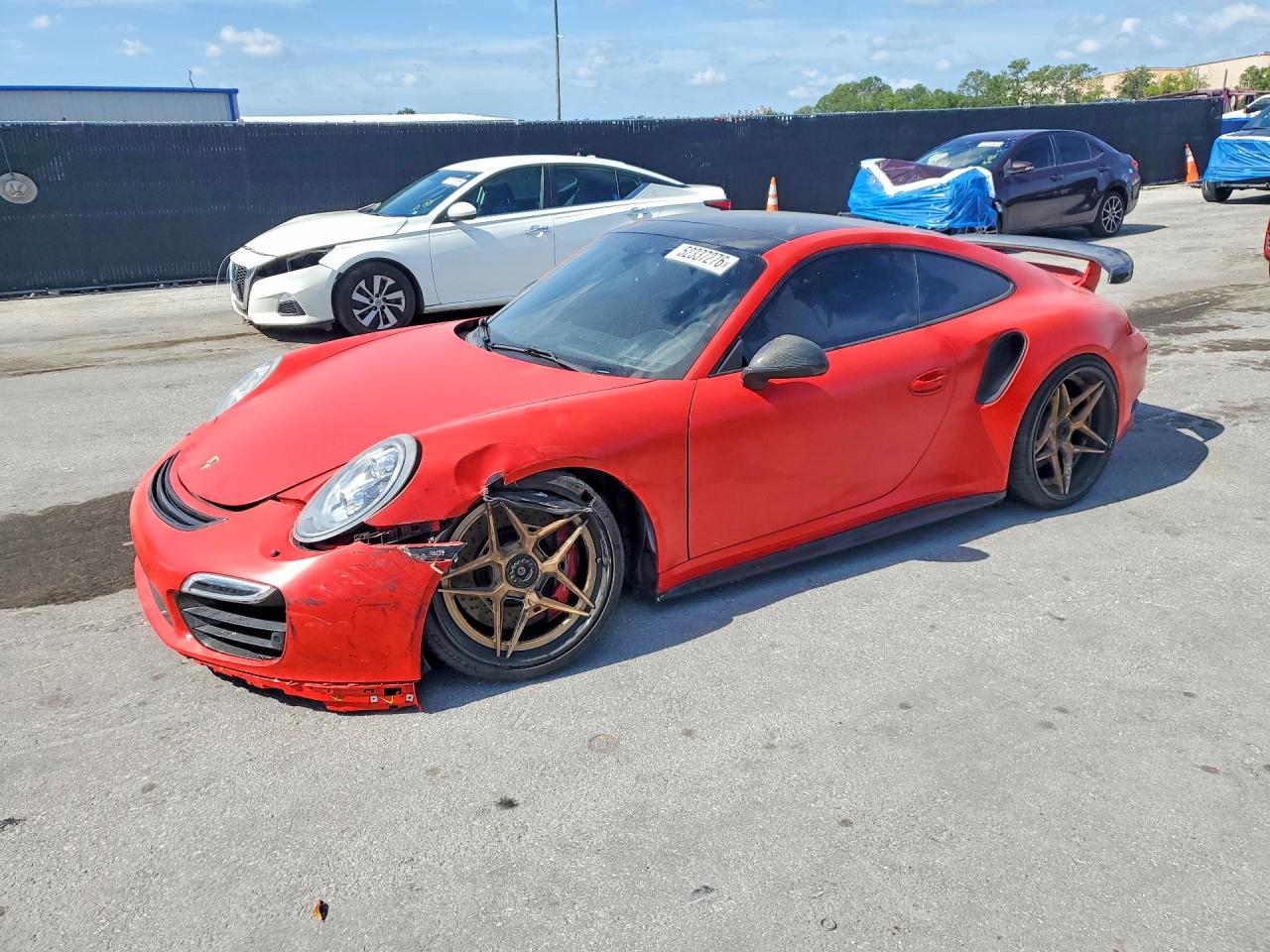 2014 Porsche 911 Turbo Red vin: WP0AD2A96ES166777