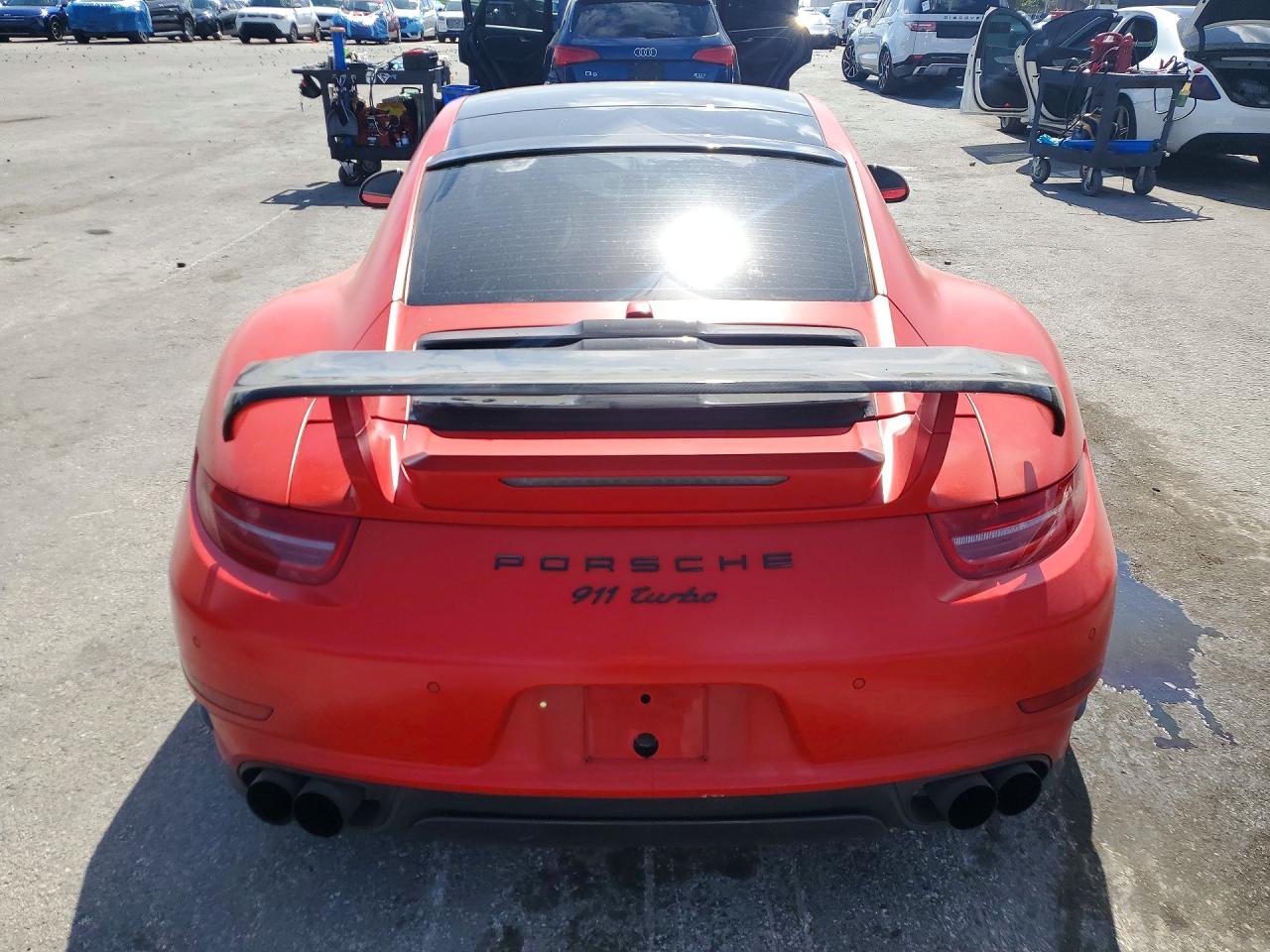 2014 Porsche 911 Turbo Red vin: WP0AD2A96ES166777