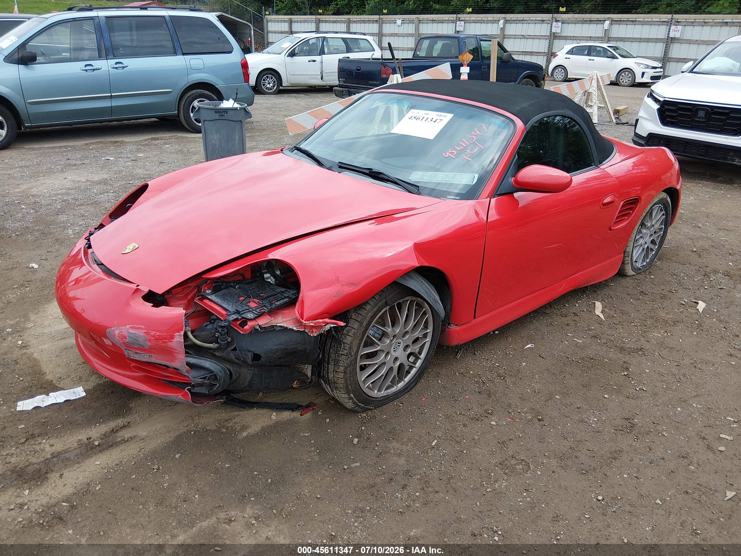 2004 Porsche Boxster   Red vin: WP0CA29804U620263