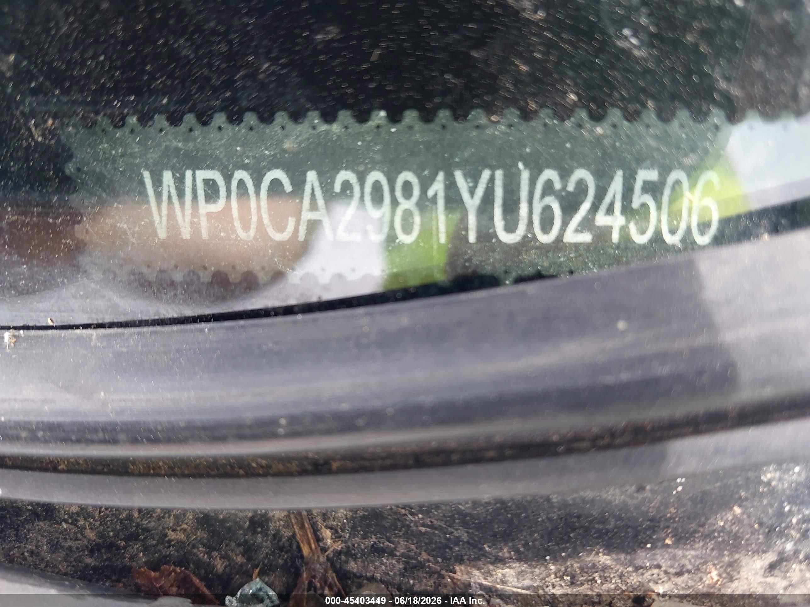 2000 Porsche Boxster   Silver vin: WP0CA2981YU624506