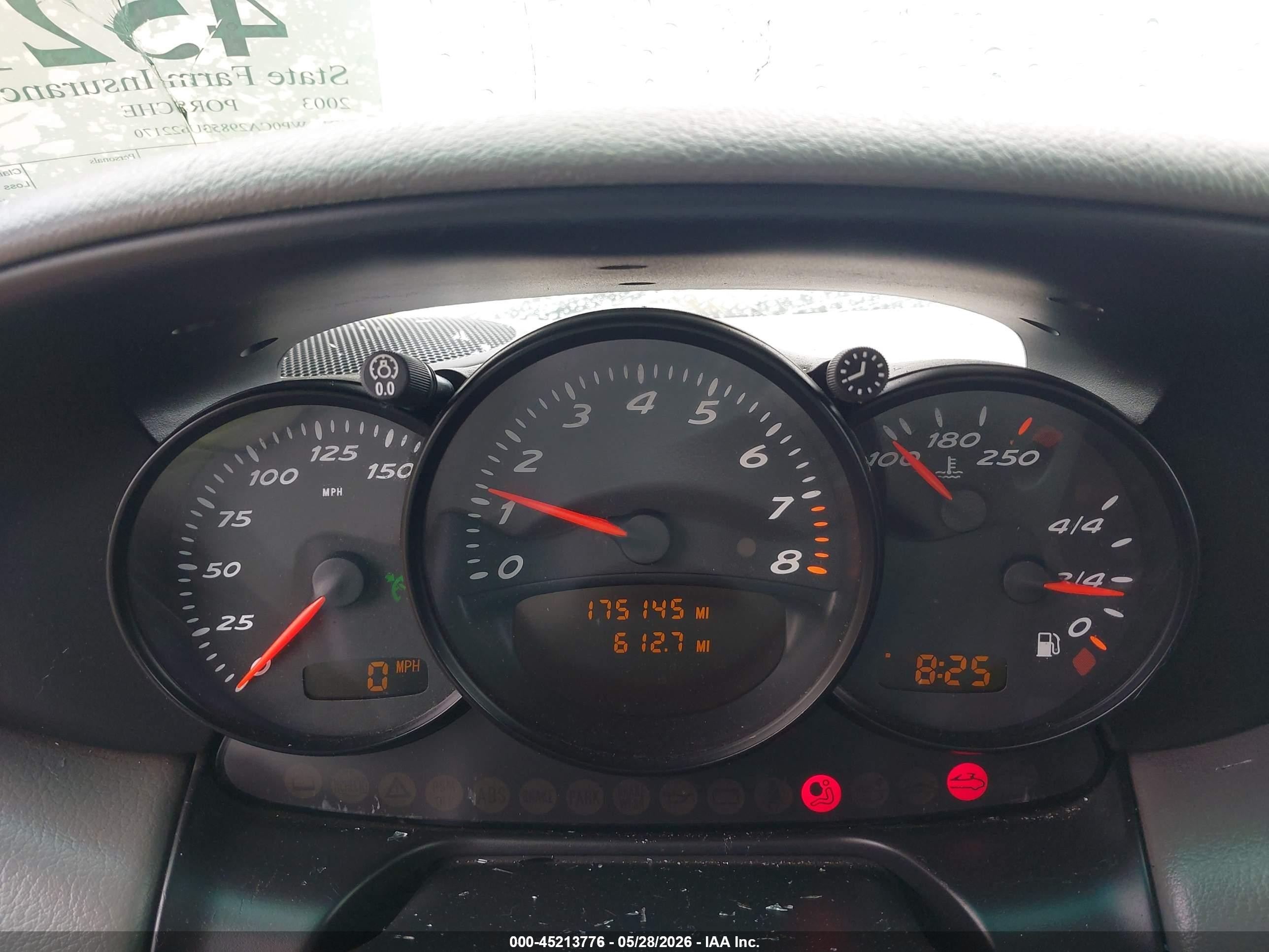 2003 Porsche Boxster   Gray vin: WP0CA29853U622170