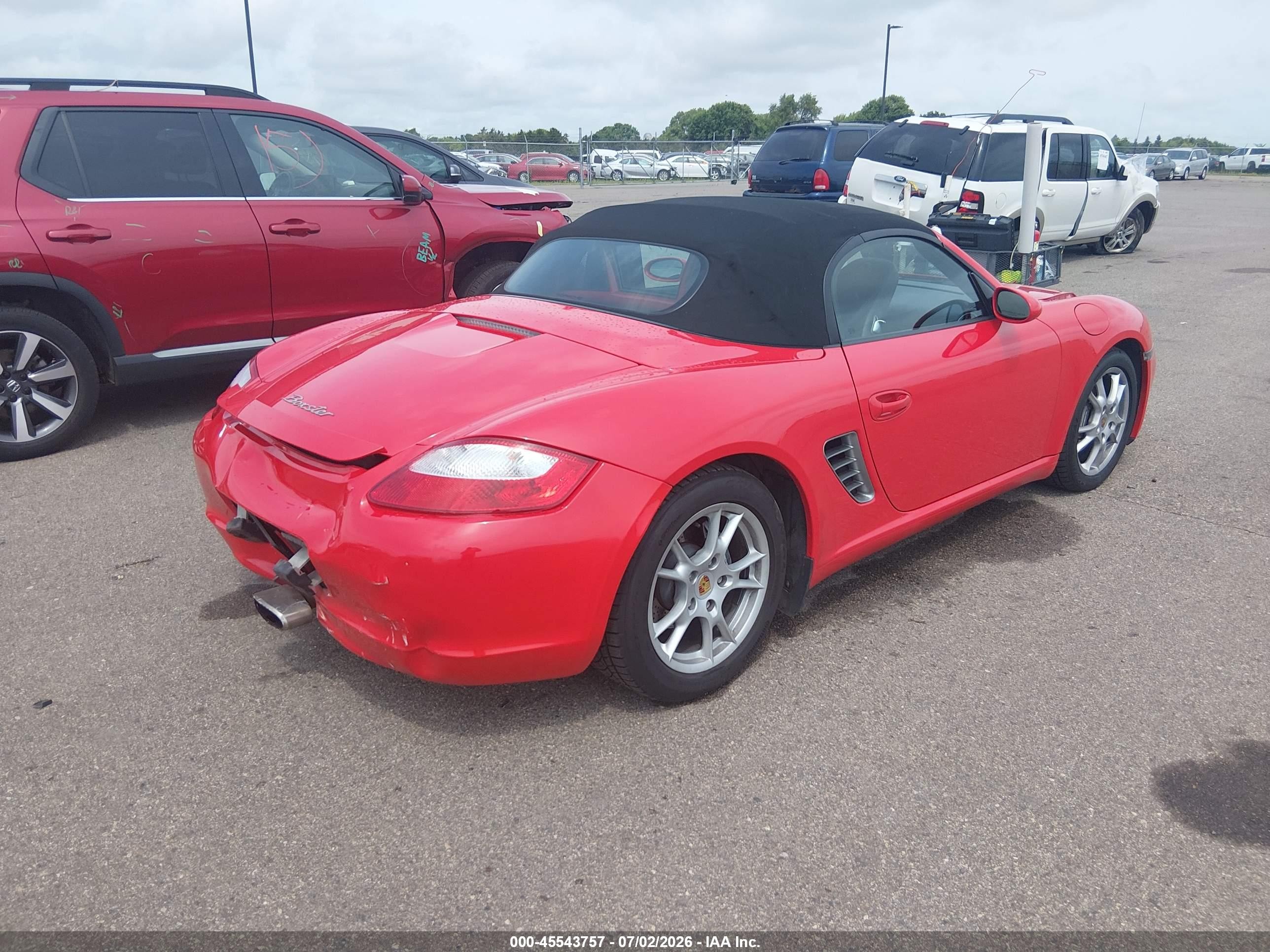 2005 Porsche Boxster Red vin: WP0CA29885U712027