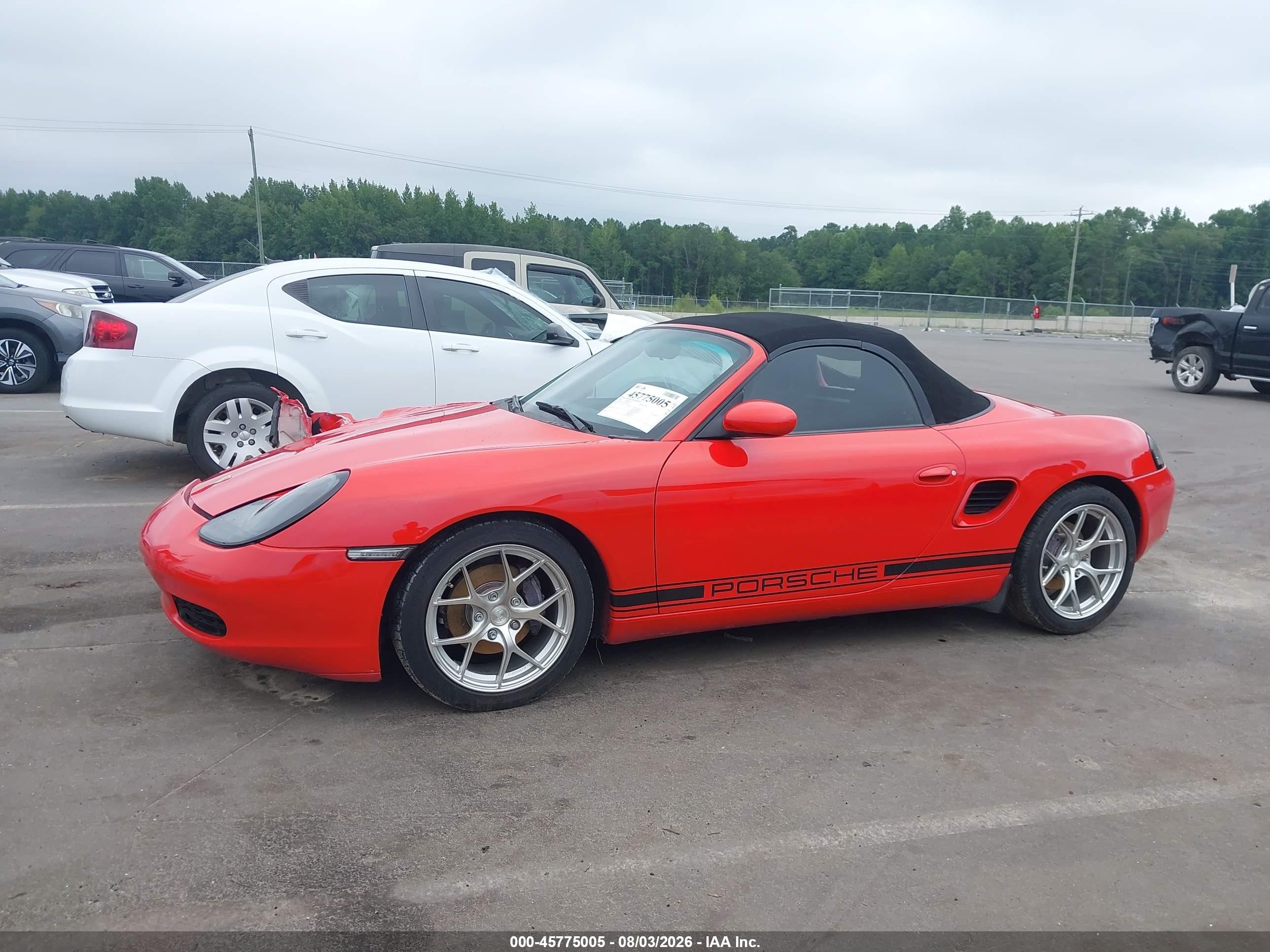 2002 Porsche Boxster Red vin: WP0CA298X2U620431