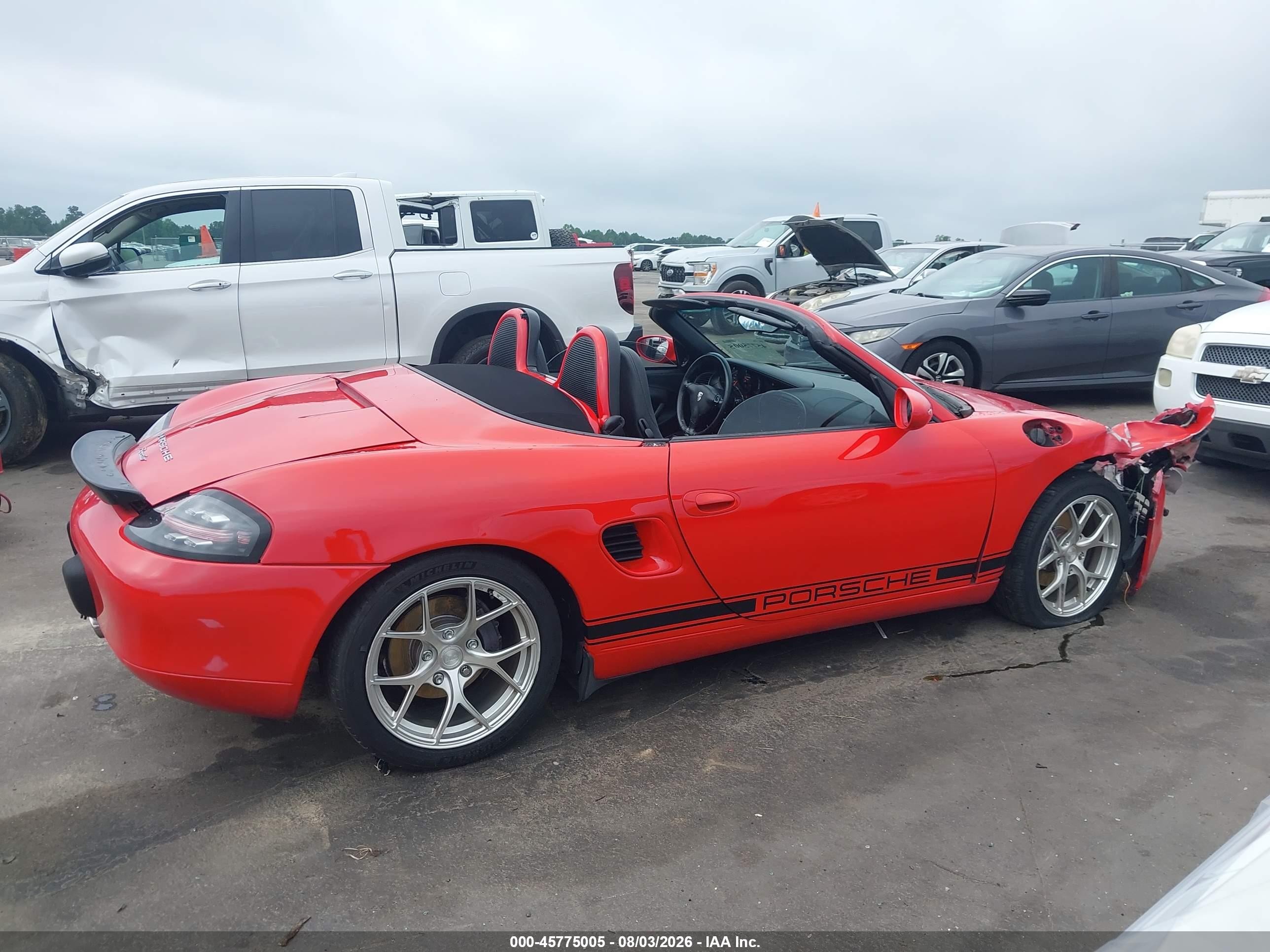 2002 Porsche Boxster Red vin: WP0CA298X2U620431