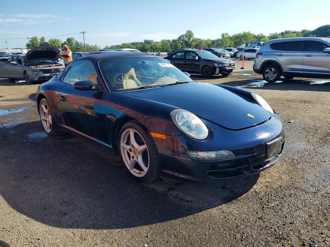 2008 Porsche 911 Carrera Cabriolet Blue vin: WP0CA29968S765382
