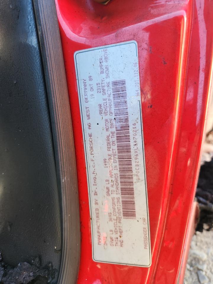 1990 Porsche 911 Carrera 2 Red vin: WP0CB296XLS470216