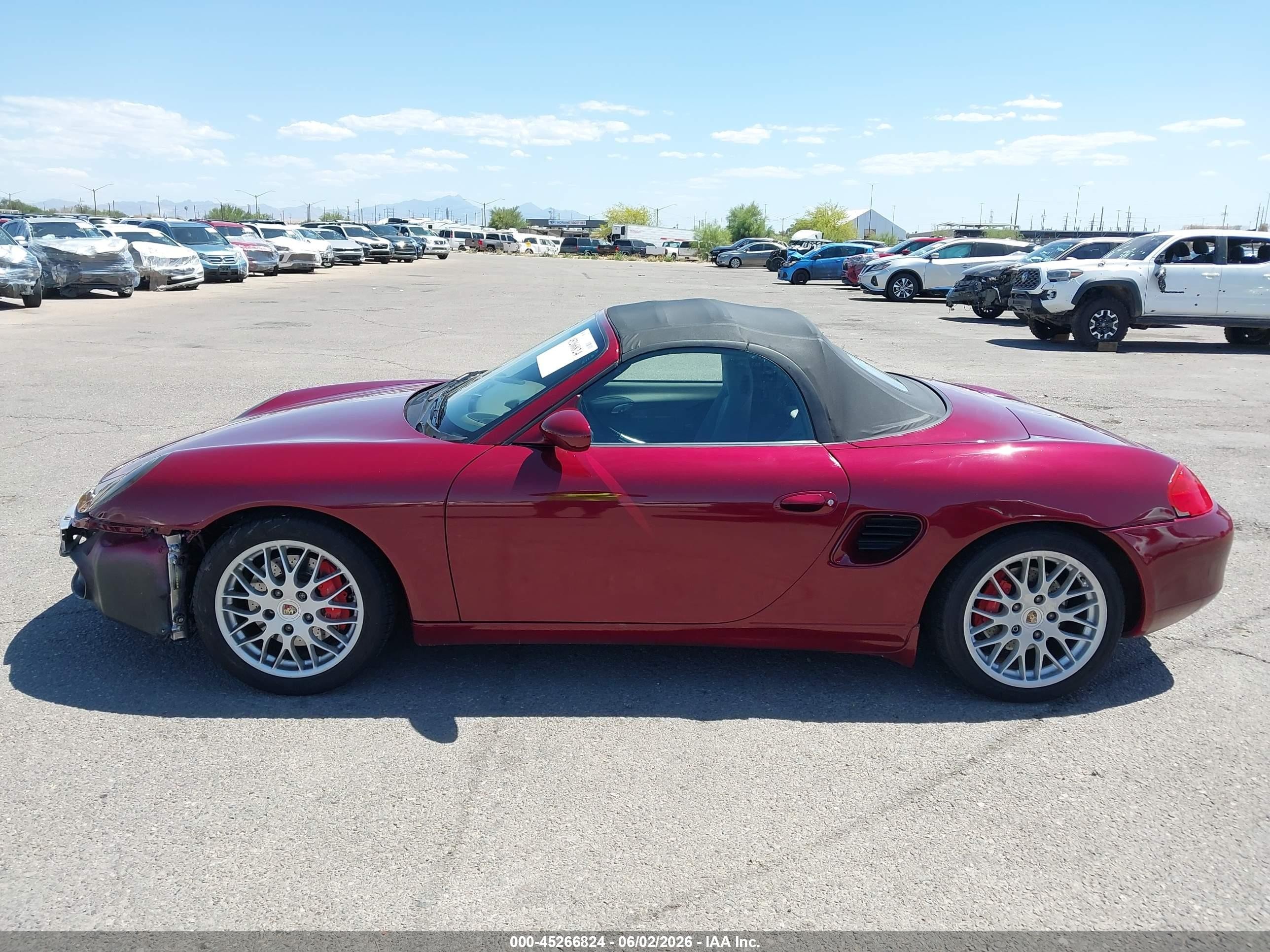2000 Porsche Boxster S Burgundy vin: WP0CB2982YU663473