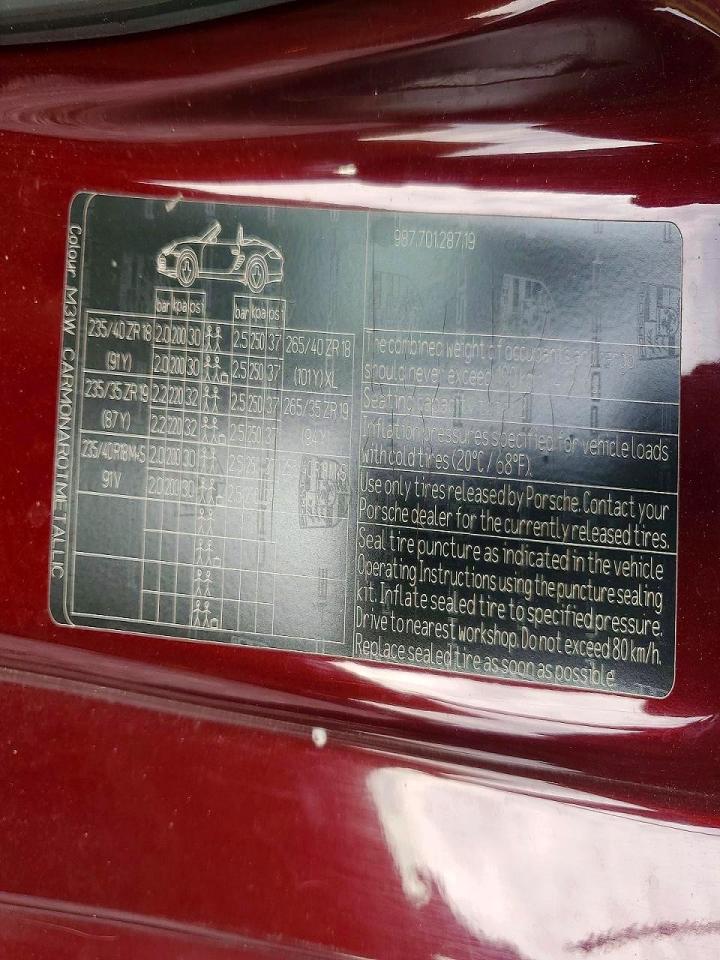2005 Porsche Boxster S Maroon vin: WP0CB29875U731570