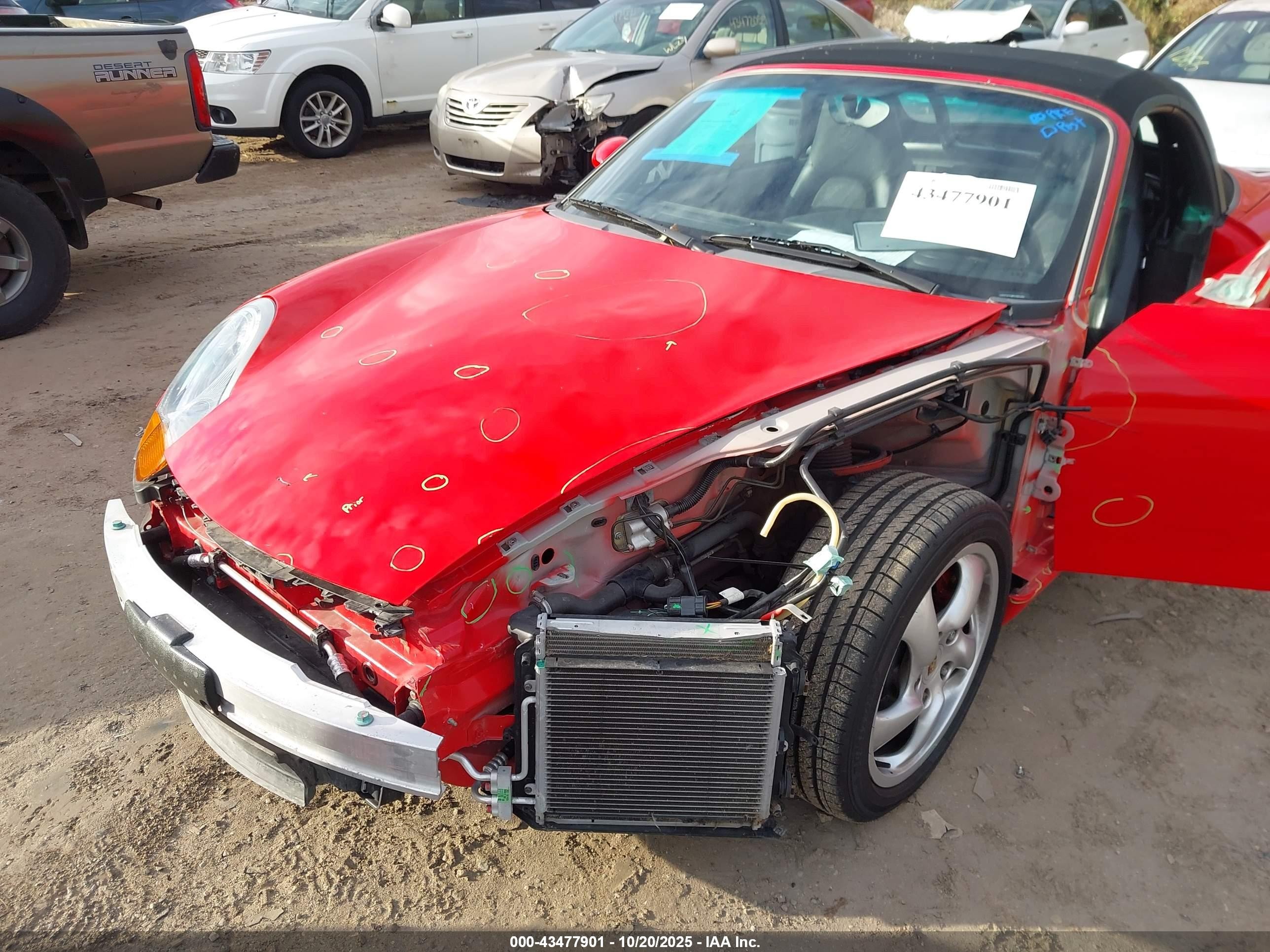 2001 Porsche Boxster S Red vin: WP0CB29881U661491