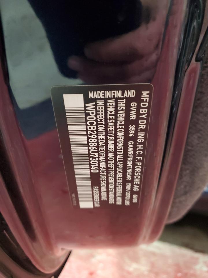 2006 Porsche Boxster S Синий vin: WP0CB29886U730140