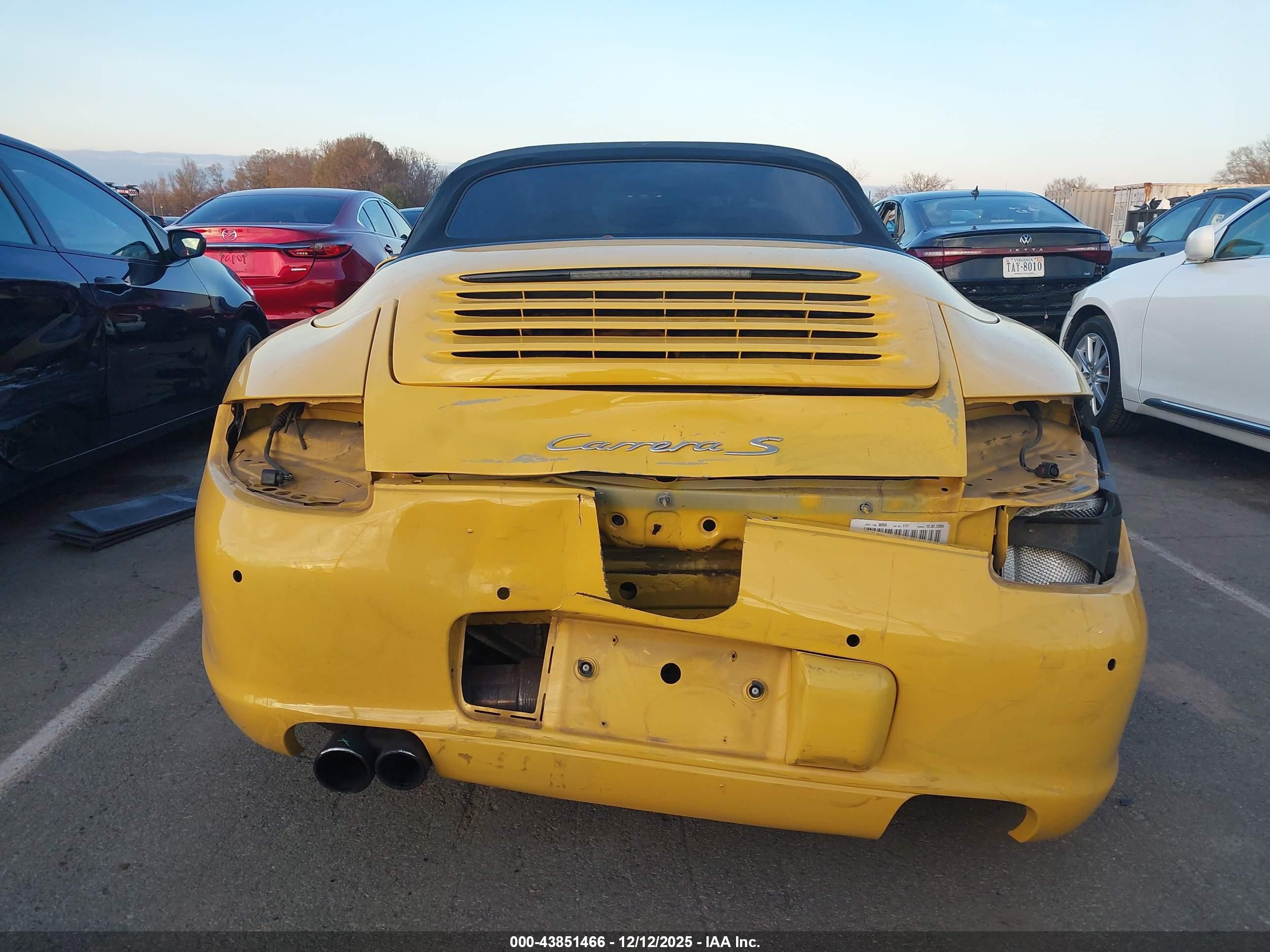 2008 Porsche 911 Carrera S Желтый vin: WP0CB29998S776714