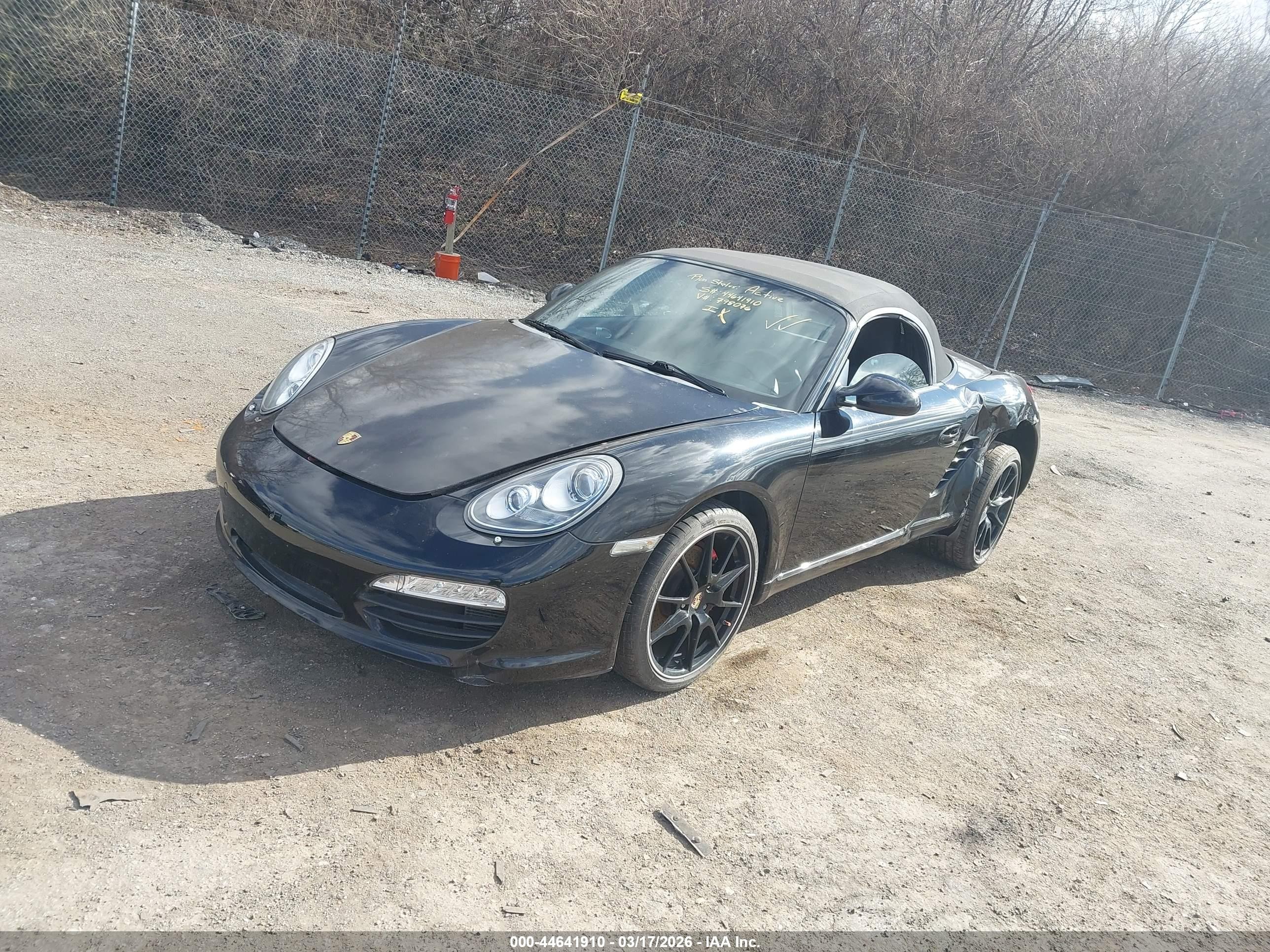 2012 Porsche Boxster   Black vin: WP0CB2A89CS798076