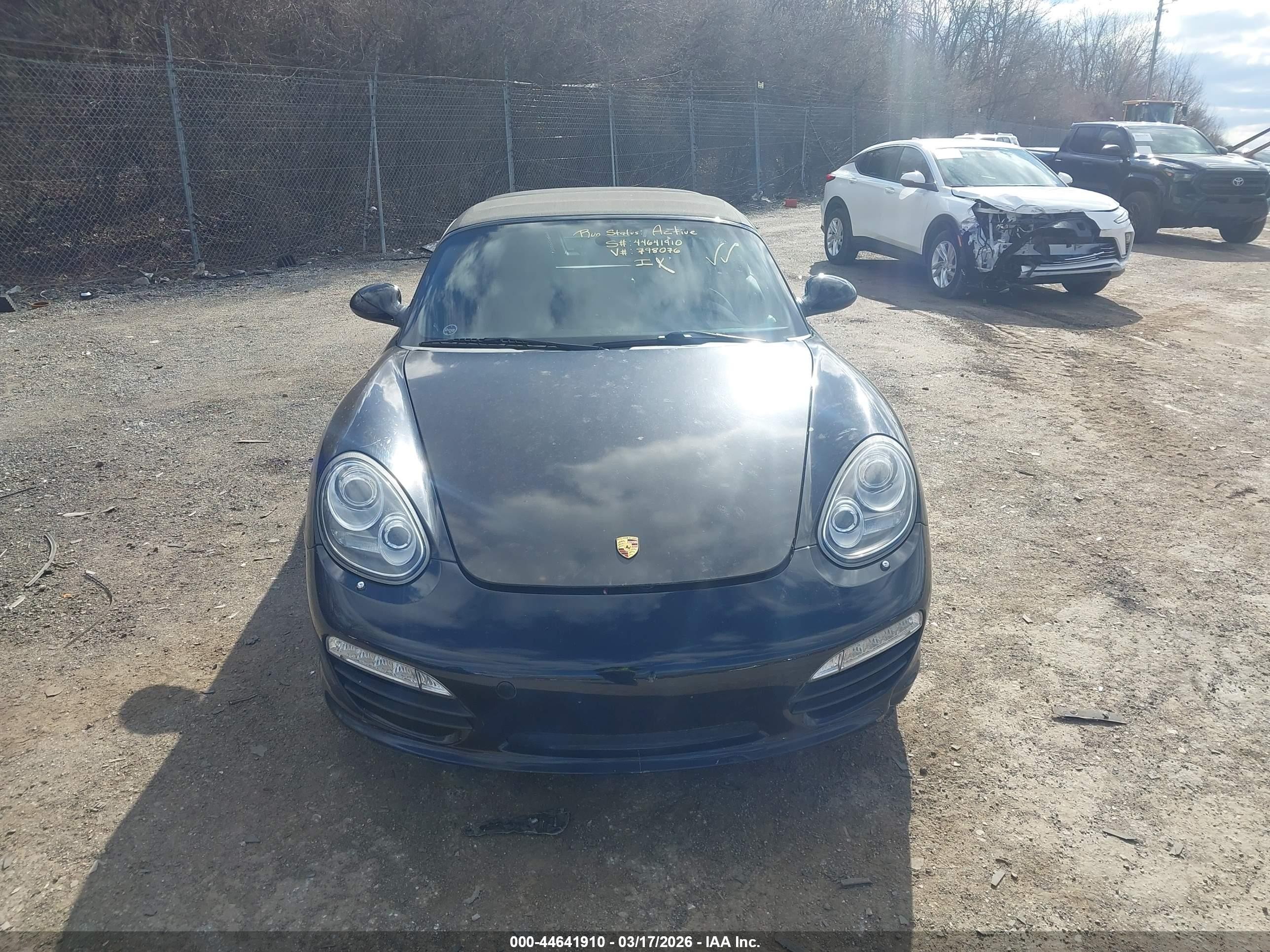 2012 Porsche Boxster   Black vin: WP0CB2A89CS798076