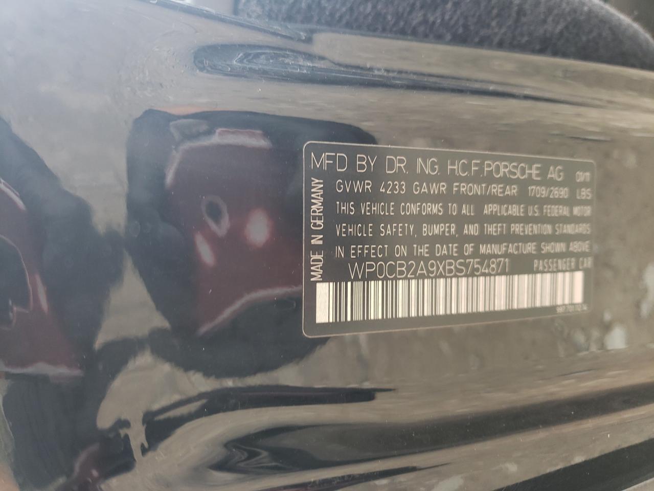 2011 Porsche 911 Carrera S Черный vin: WP0CB2A9XBS754871