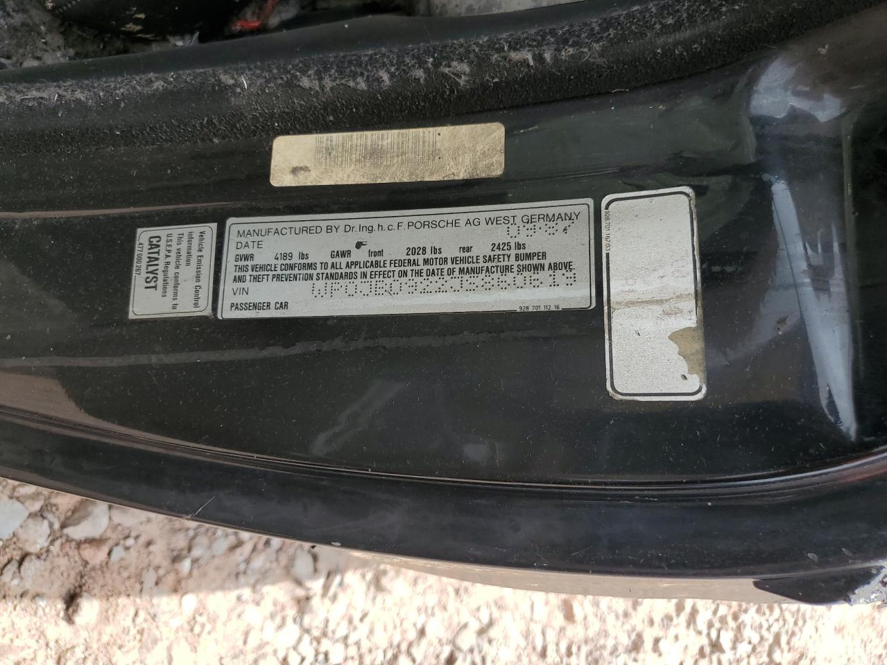 1988 Porsche 928 S-4 Black vin: WP0JB0922JS860619