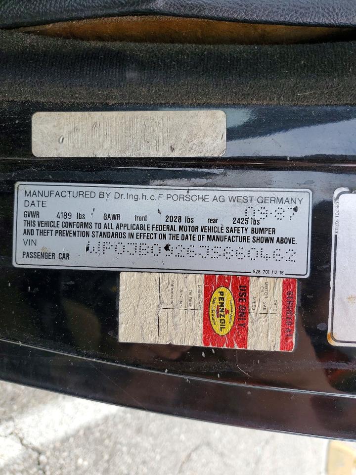 1988 Porsche 928 S-4 Black vin: WP0JB0926JS860462