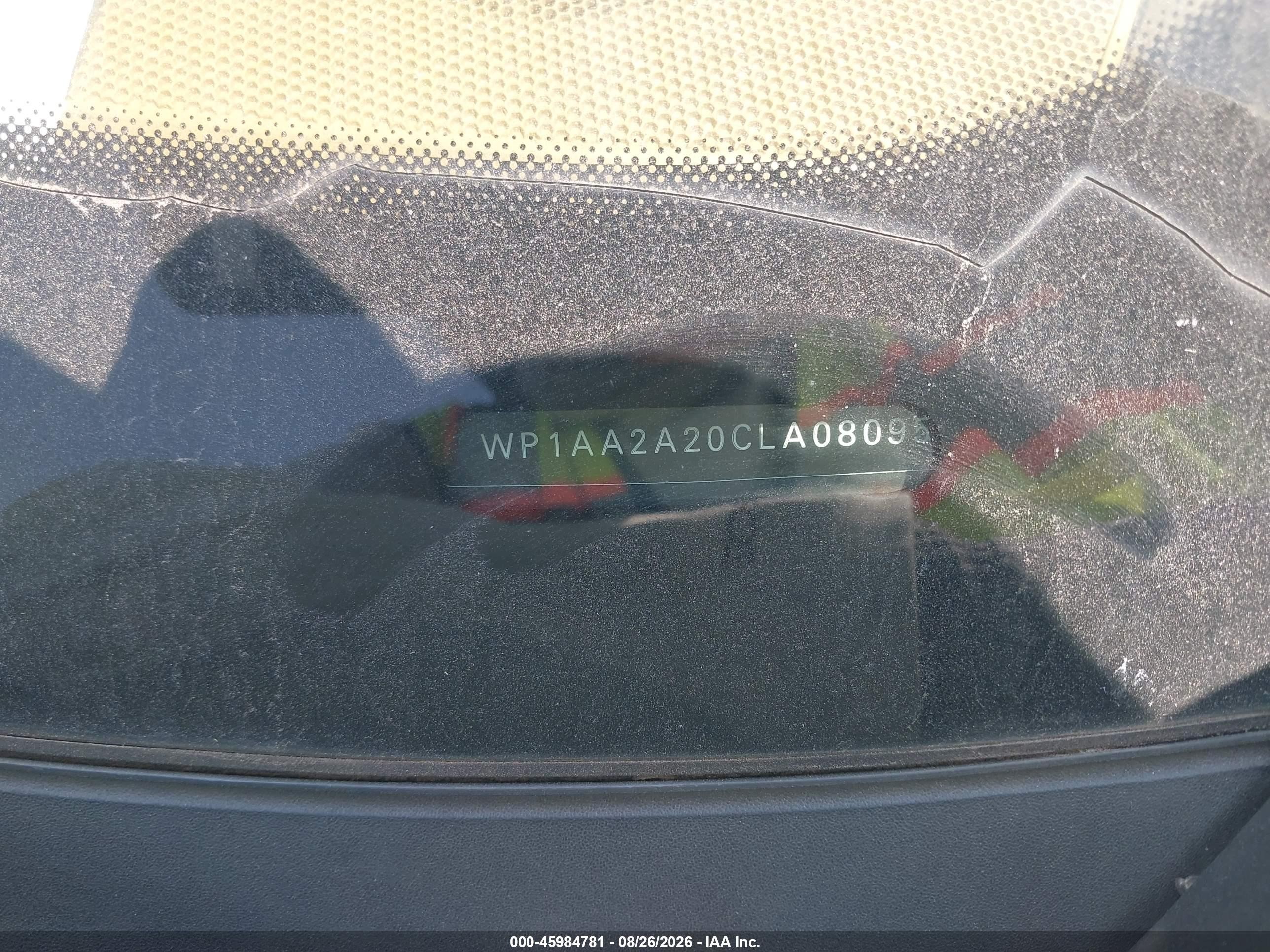 2012 Porsche Cayenne   White vin: WP1AA2A20CLA08095