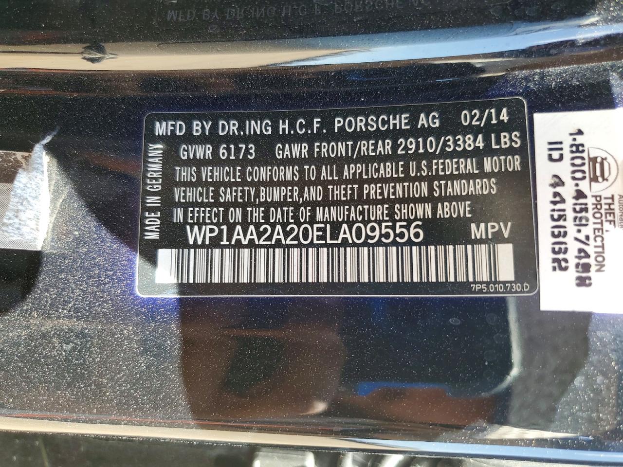 2014 Porsche Cayenne Черный vin: WP1AA2A20ELA09556